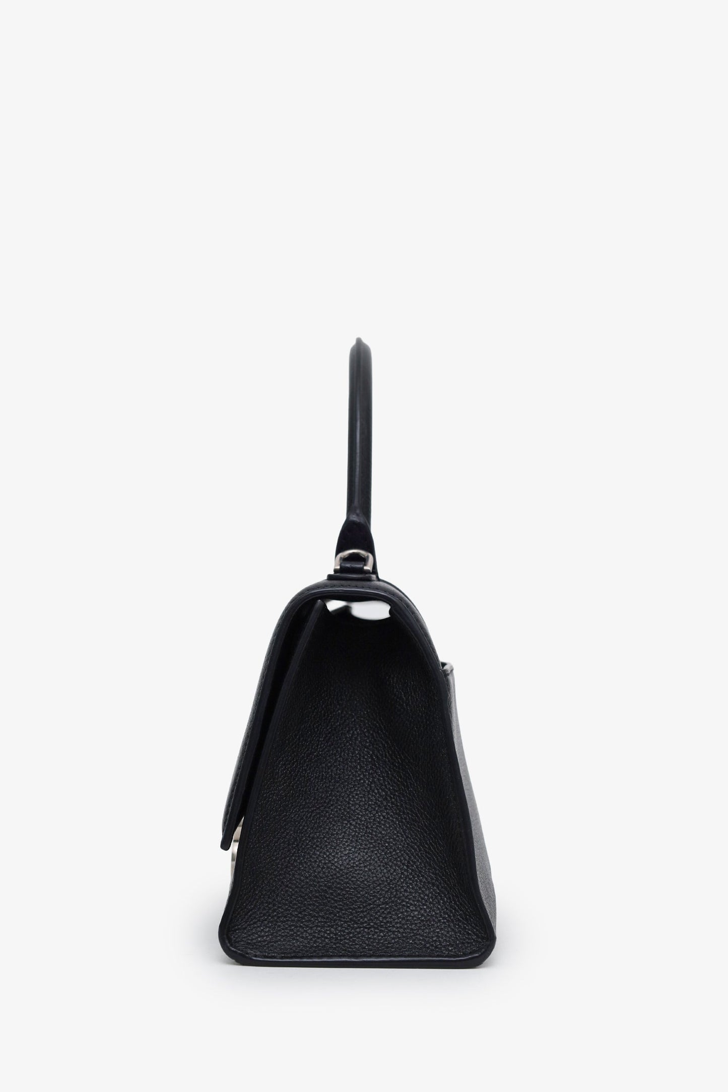 Balenciaga Black Leather Hourglass Small Top Handle Bag With Strap