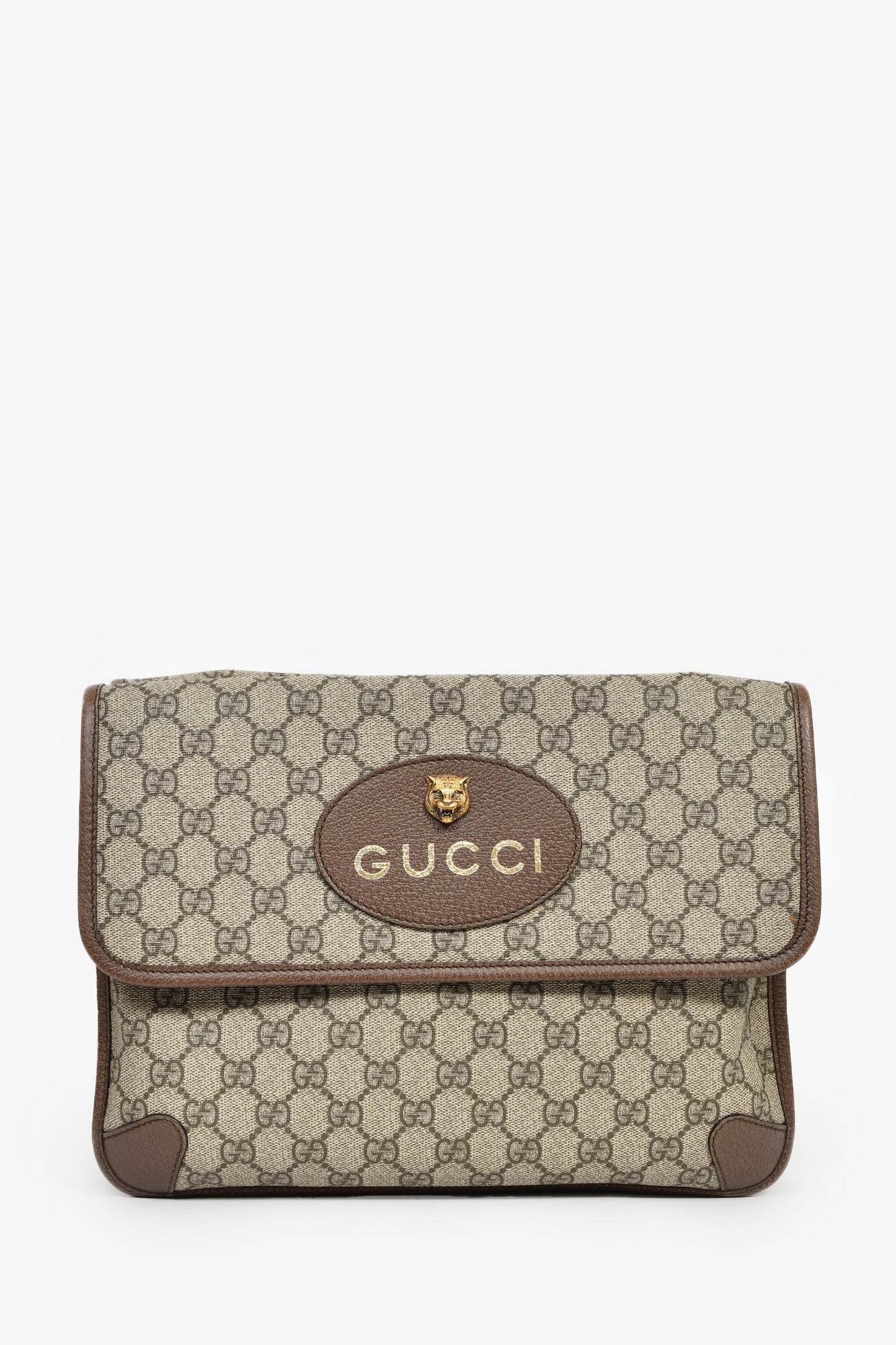 Gucci Brown Monogram Web GG Supreme Neo Crossbody Bag