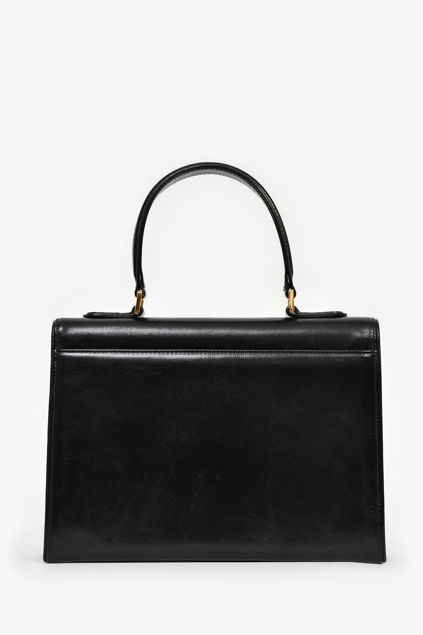 Valentino Garavani Vintage Black Leather Top Handle Bag