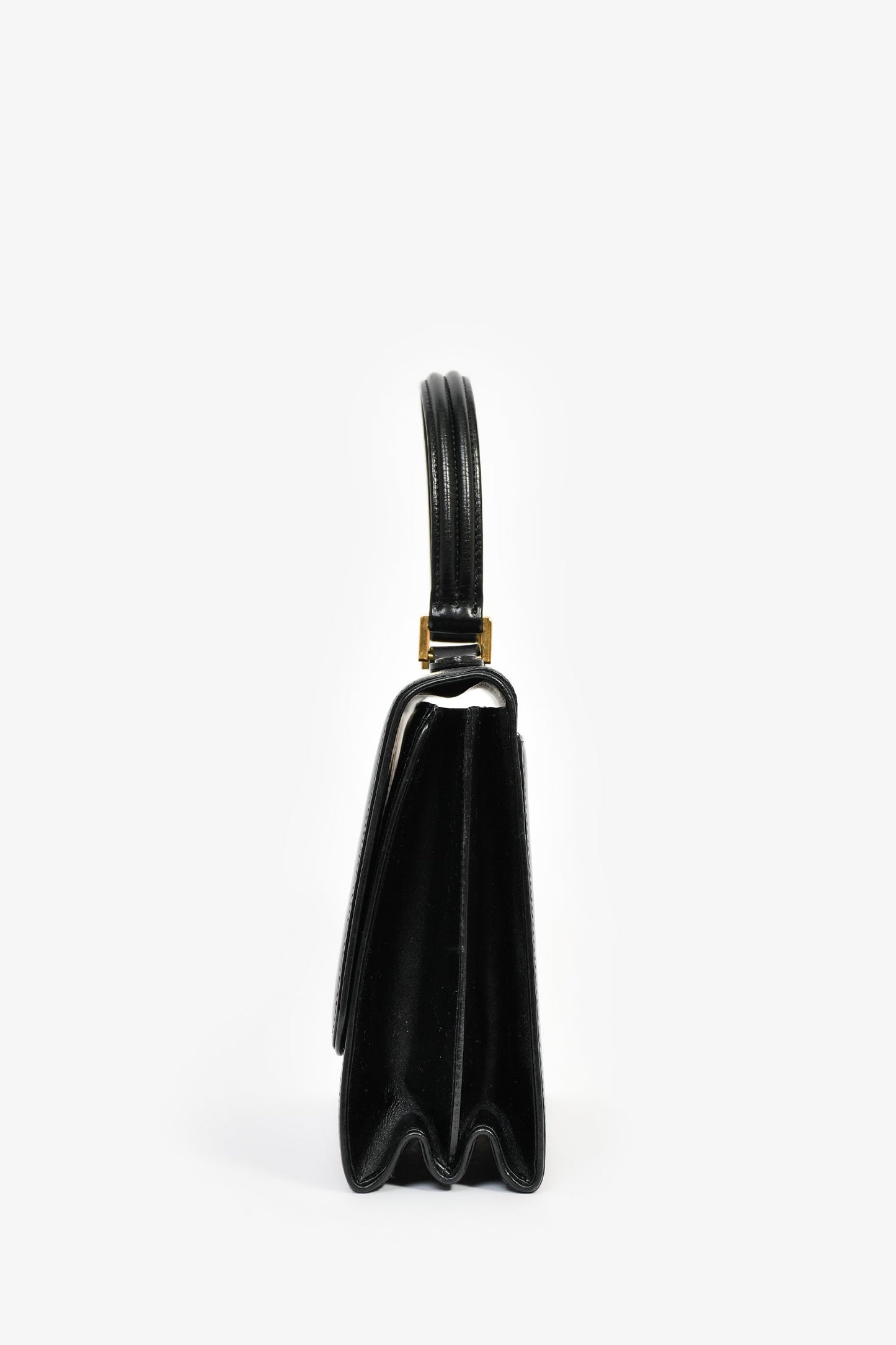 Valentino Garavani Vintage Black Leather Top Handle Bag