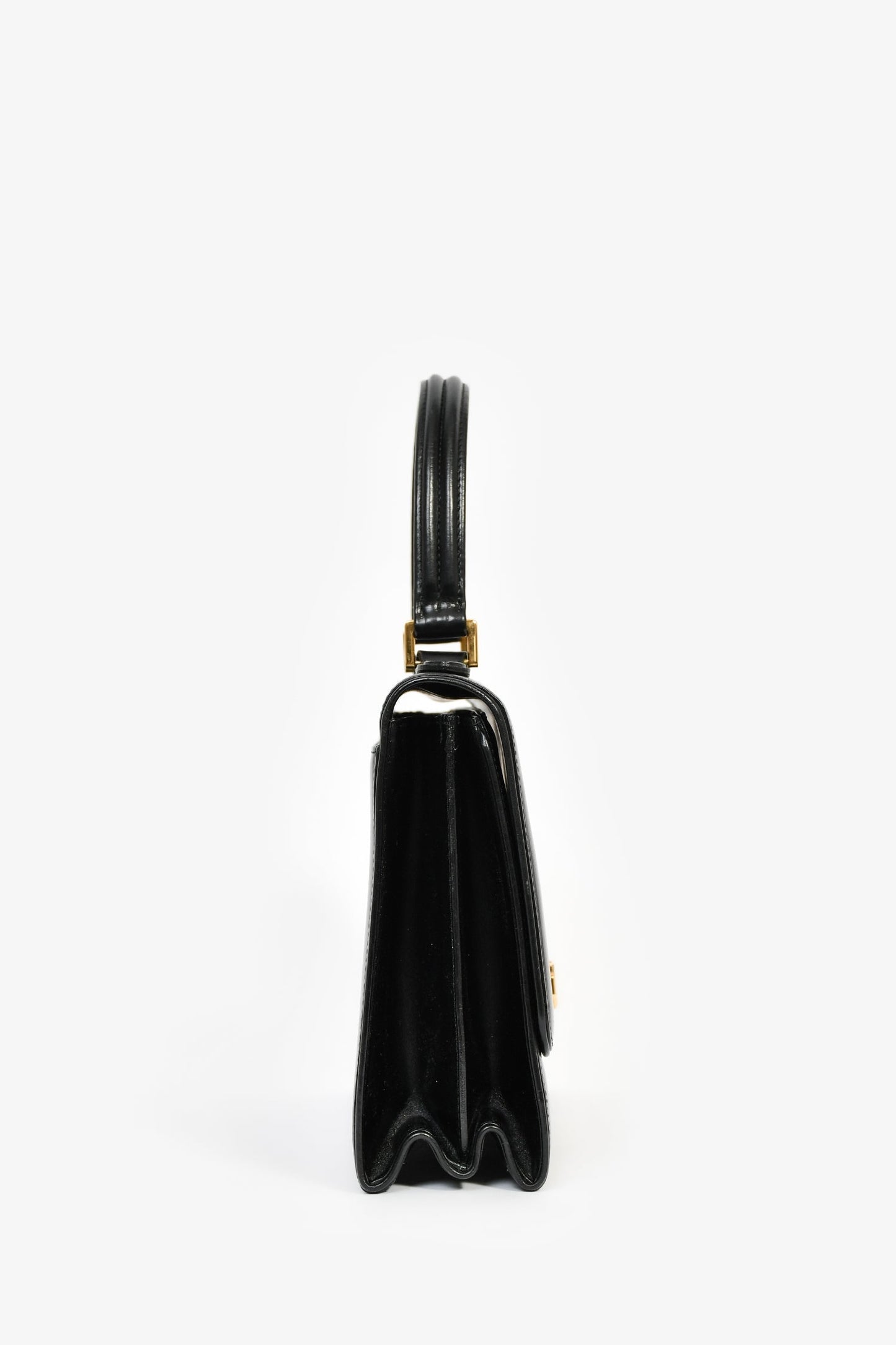 Valentino Garavani Vintage Black Leather Top Handle Bag