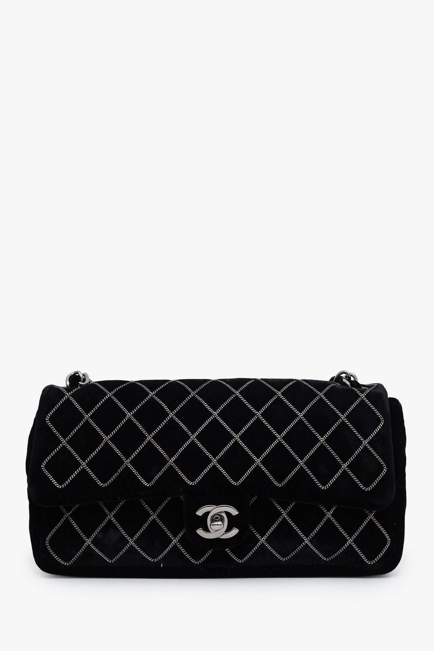 Chanel™ 2004-05 Black Velvet Classic Extra Mini Flap Bag