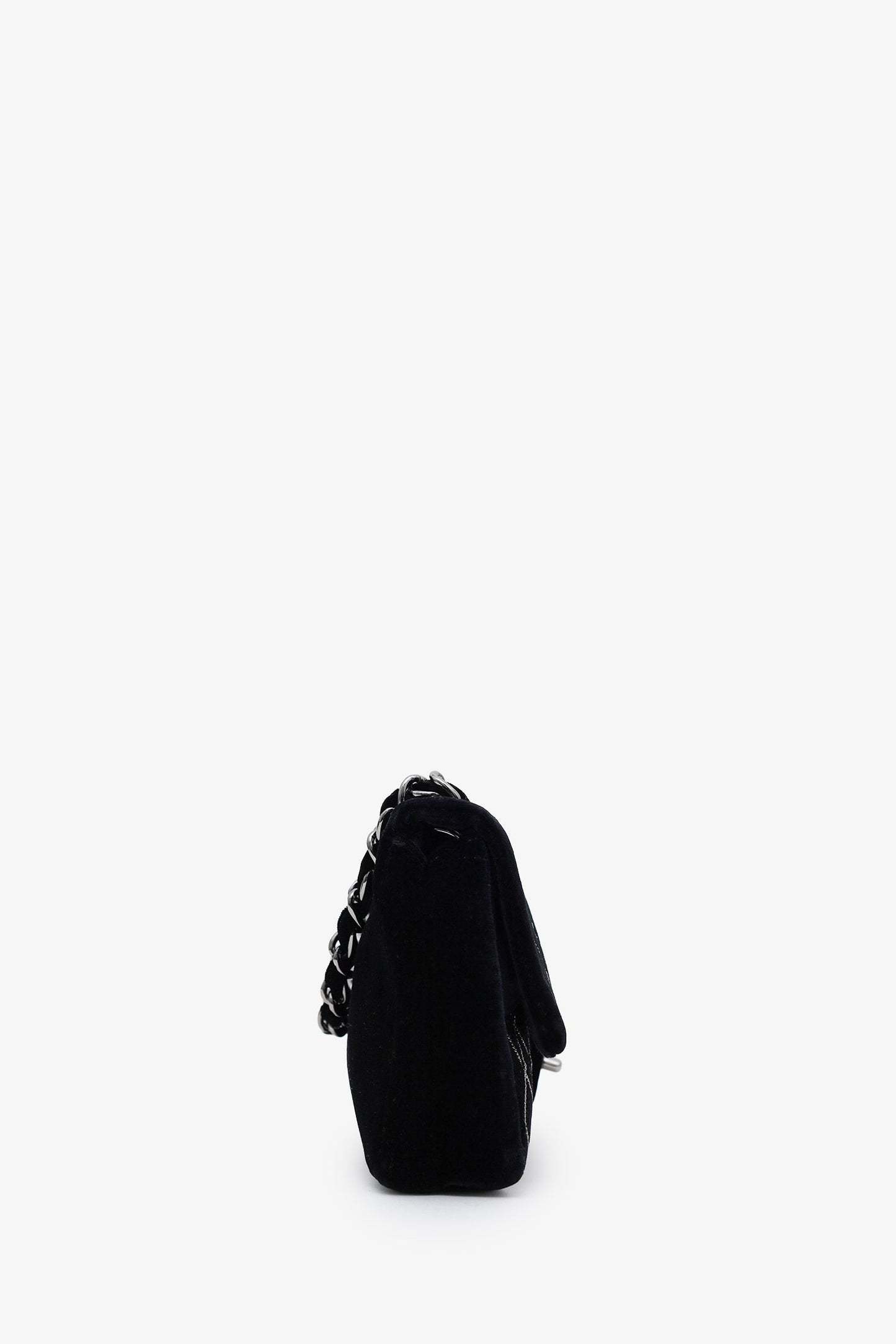 Chanel™ 2004-05 Black Velvet Classic Extra Mini Flap Bag