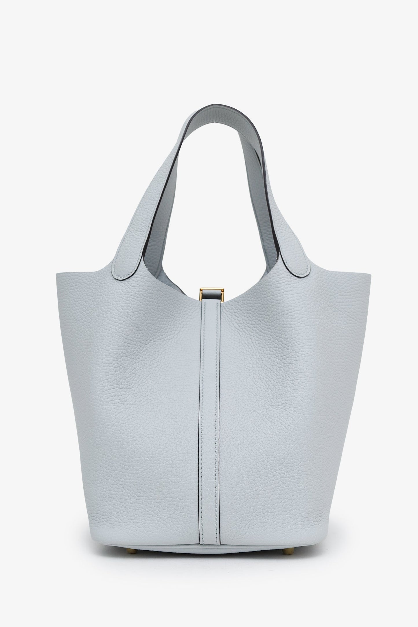 Hermes’ 2022 Pale Blue Togo Leather Picotin 22 With Key + Lock