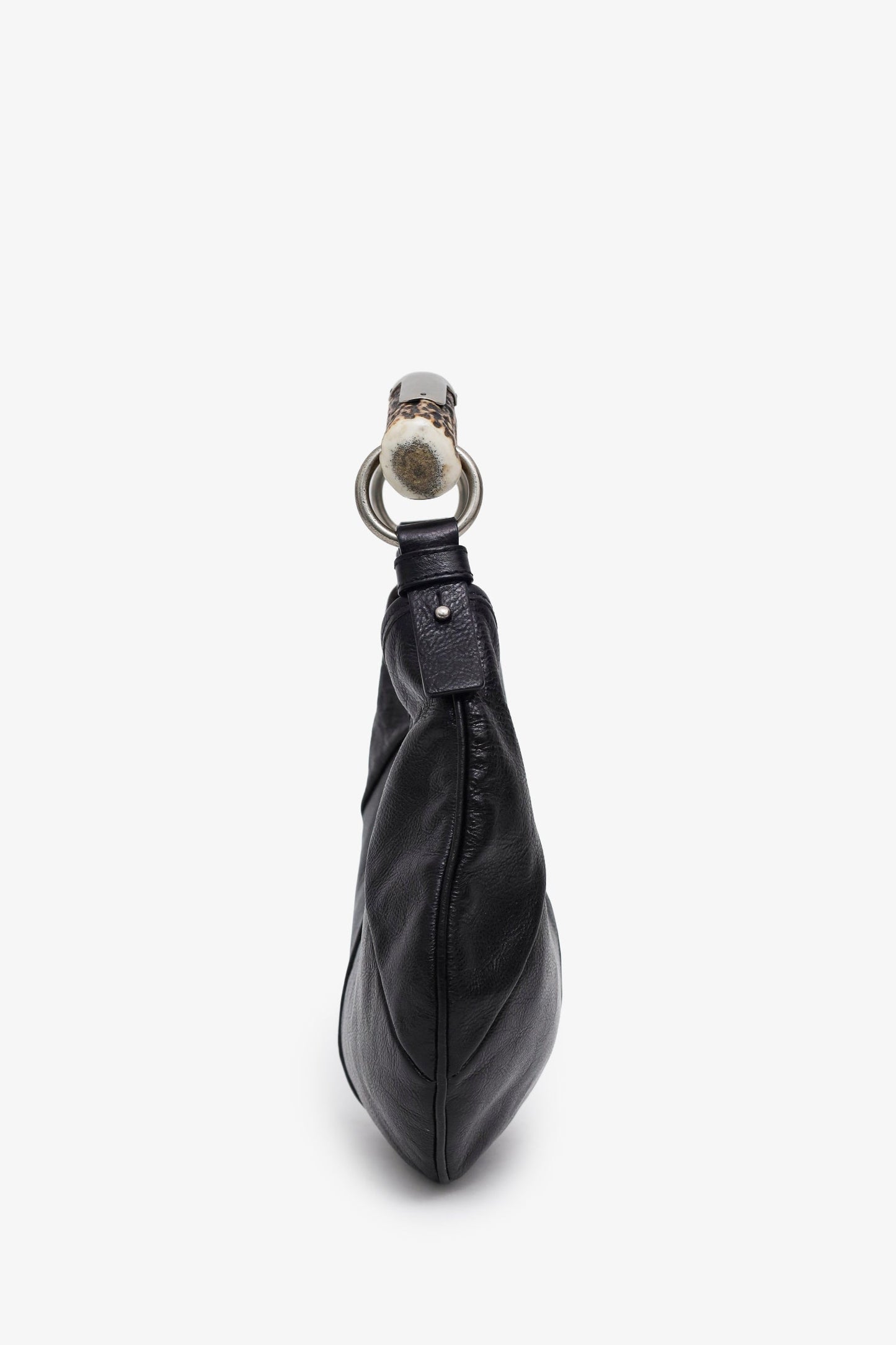 Saint Laurent Black Leather Mini Mombasa Top Handle Bag