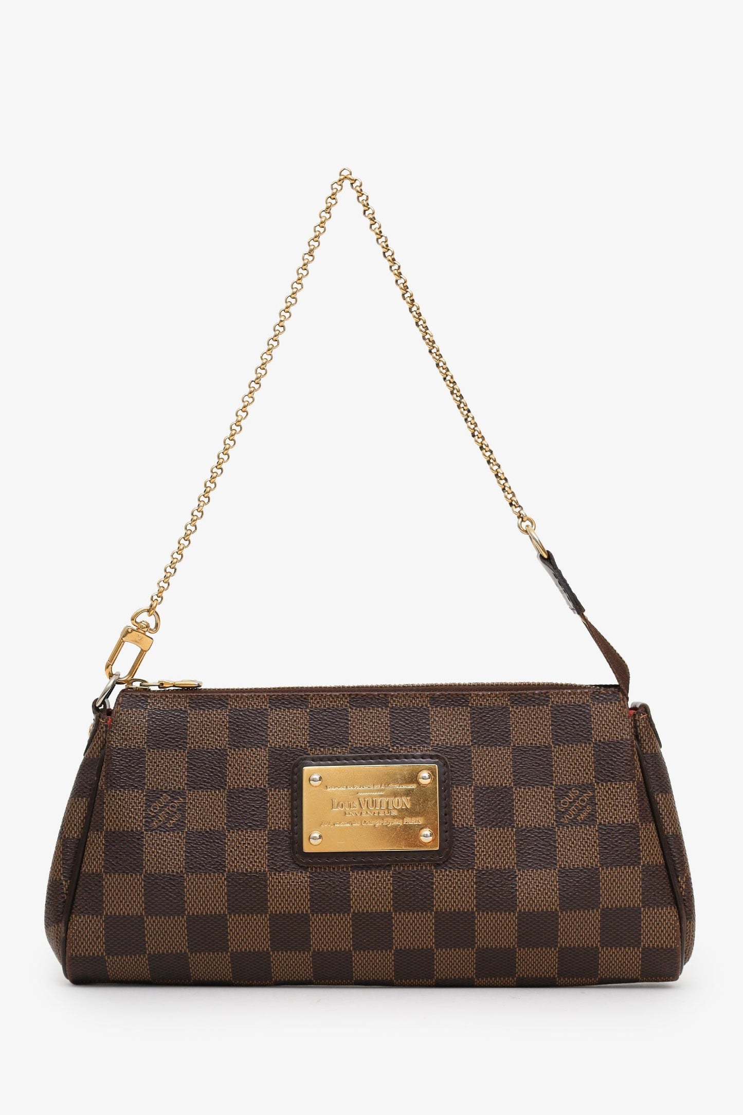 Louis Vuitton Damier Ebene Eva Pochette Bag With Crossbody Strap