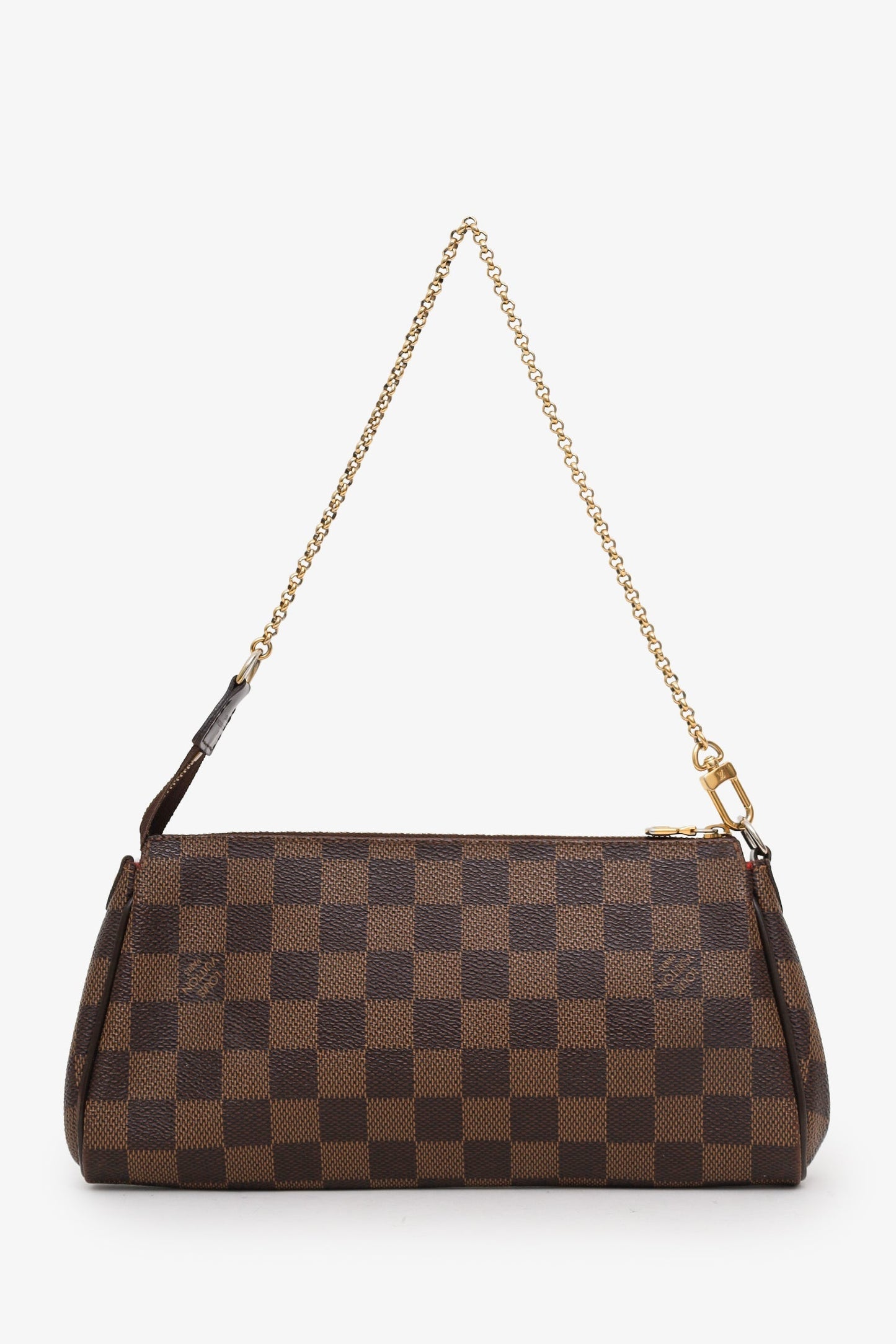 Louis Vuitton Damier Ebene Eva Pochette Bag With Crossbody Strap