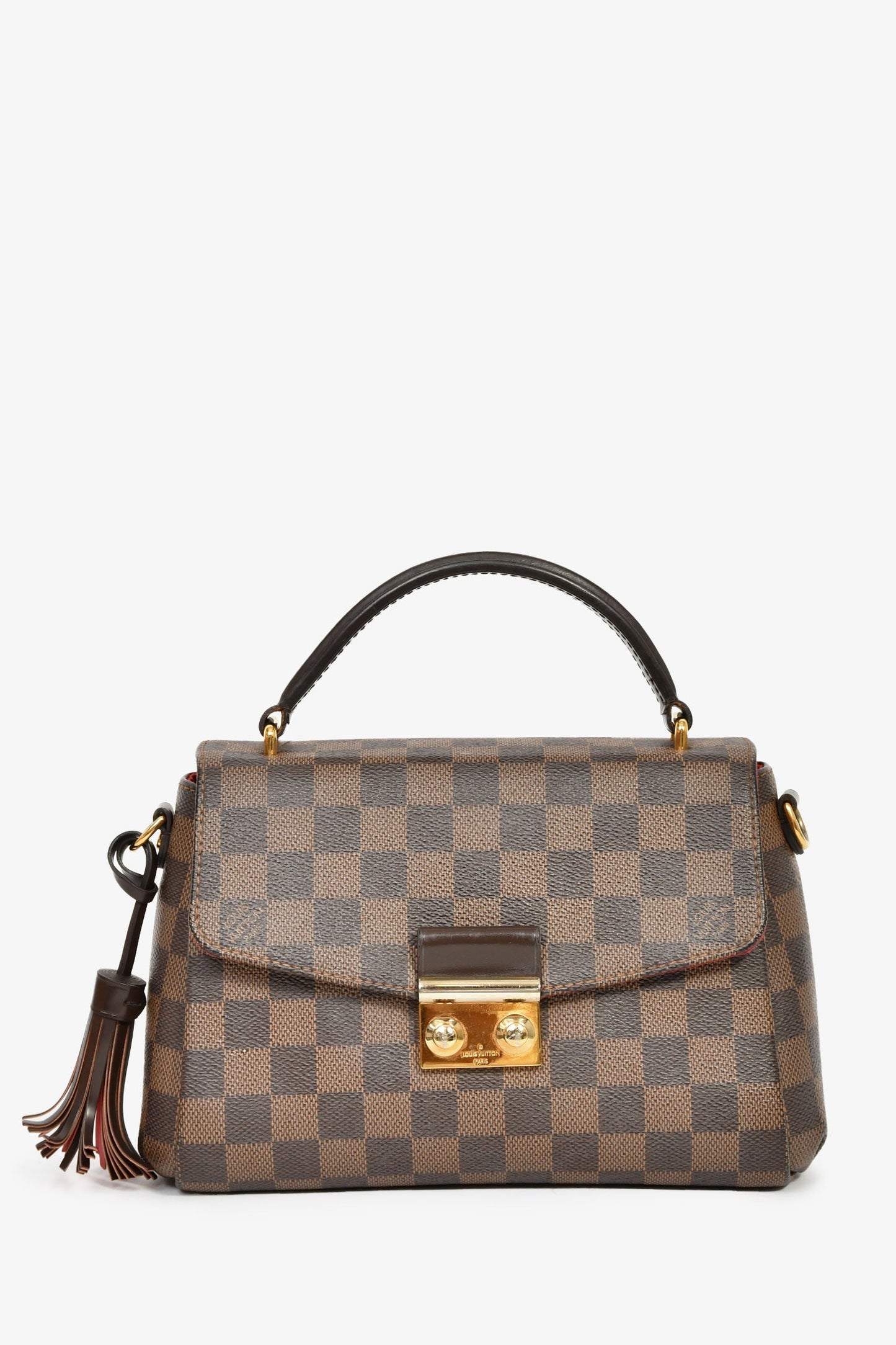Louis Vuitton Damier Ebene Canvas Croisette Top Handle With Strap