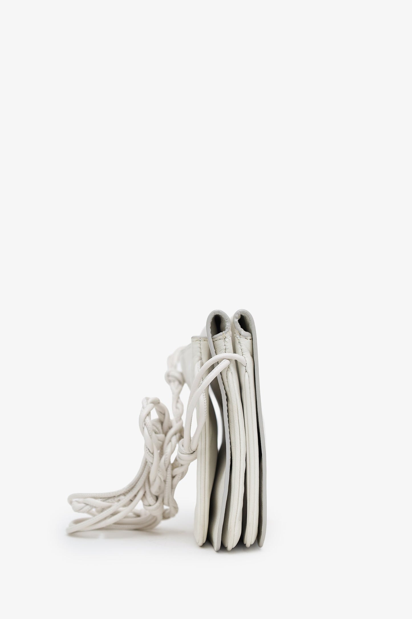 Jil Sander Cream Leather Crossbody Multi-Flap Purse