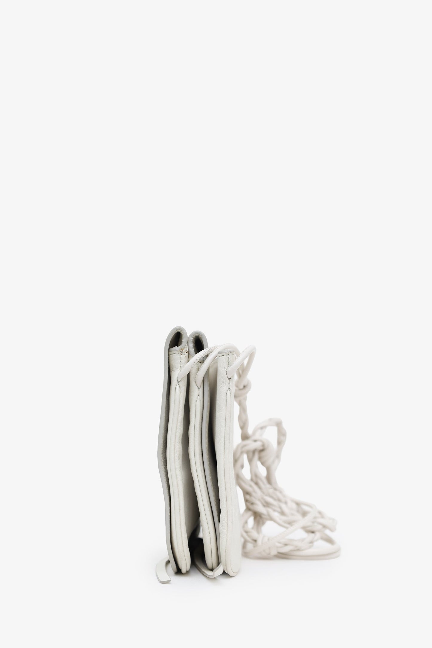 Jil Sander Cream Leather Crossbody Multi-Flap Purse