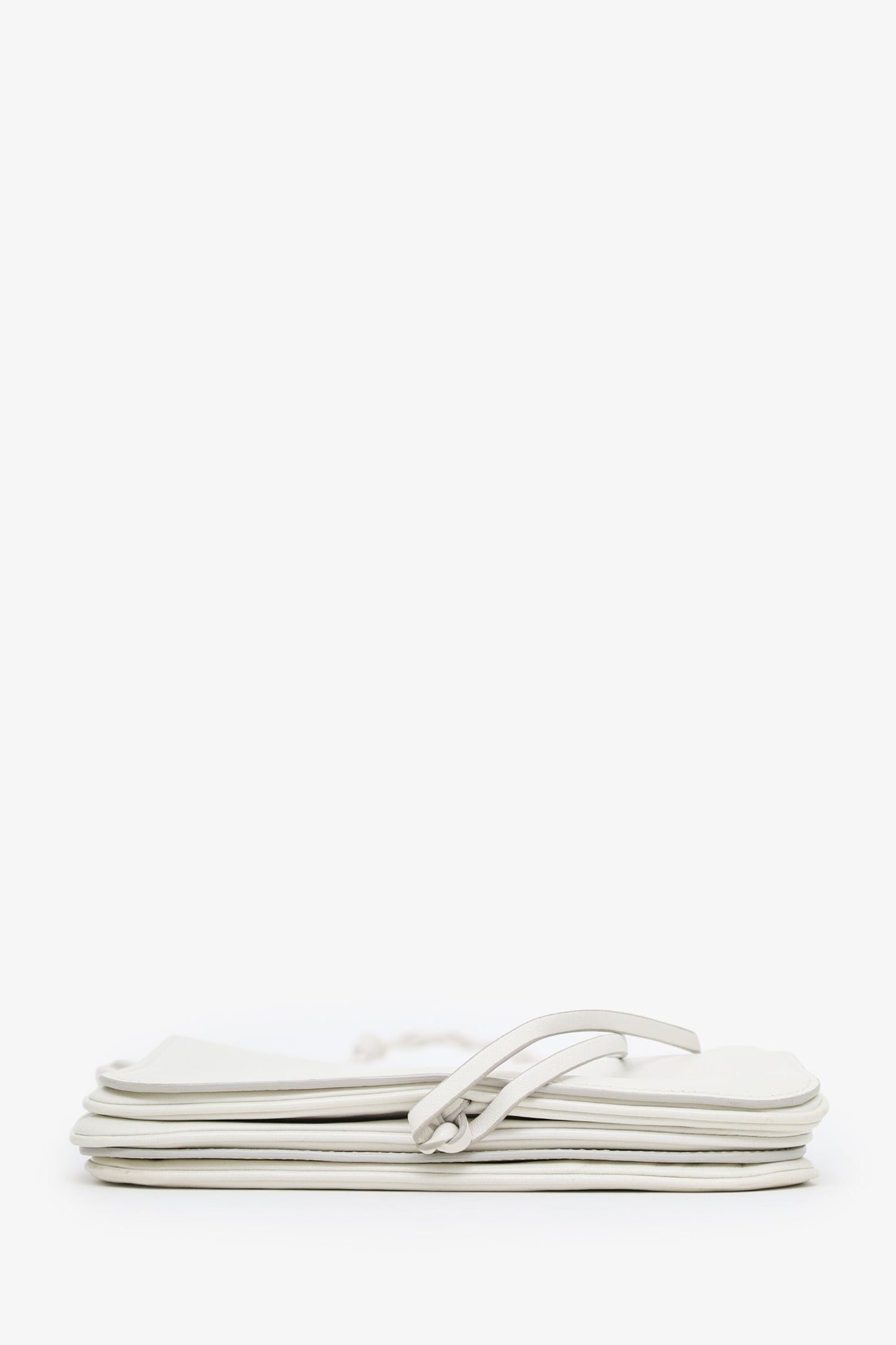 Jil Sander Cream Leather Crossbody Multi-Flap Purse