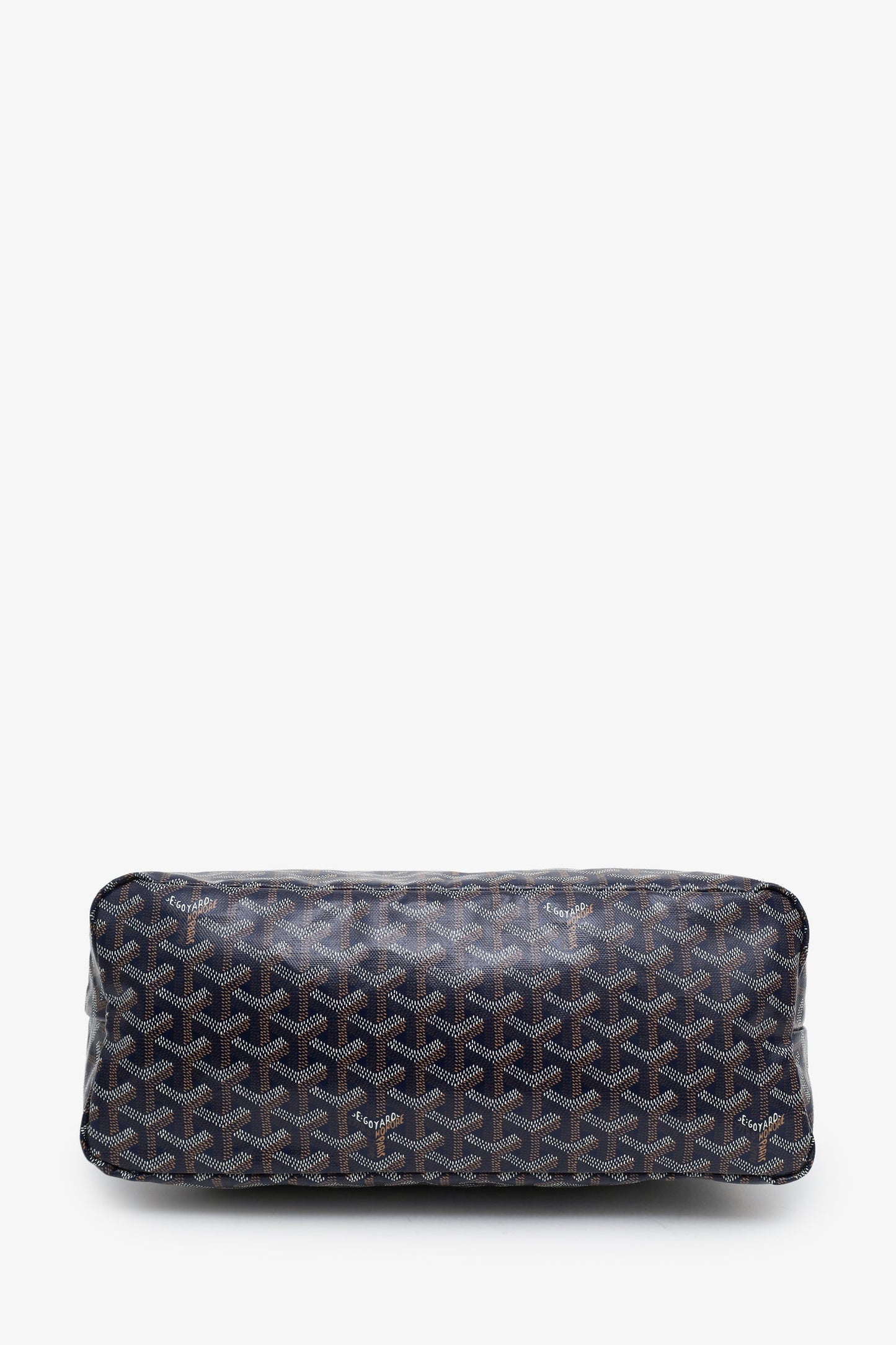 Goyard Navy Blue Goyardine Hobo Bag With Pouch