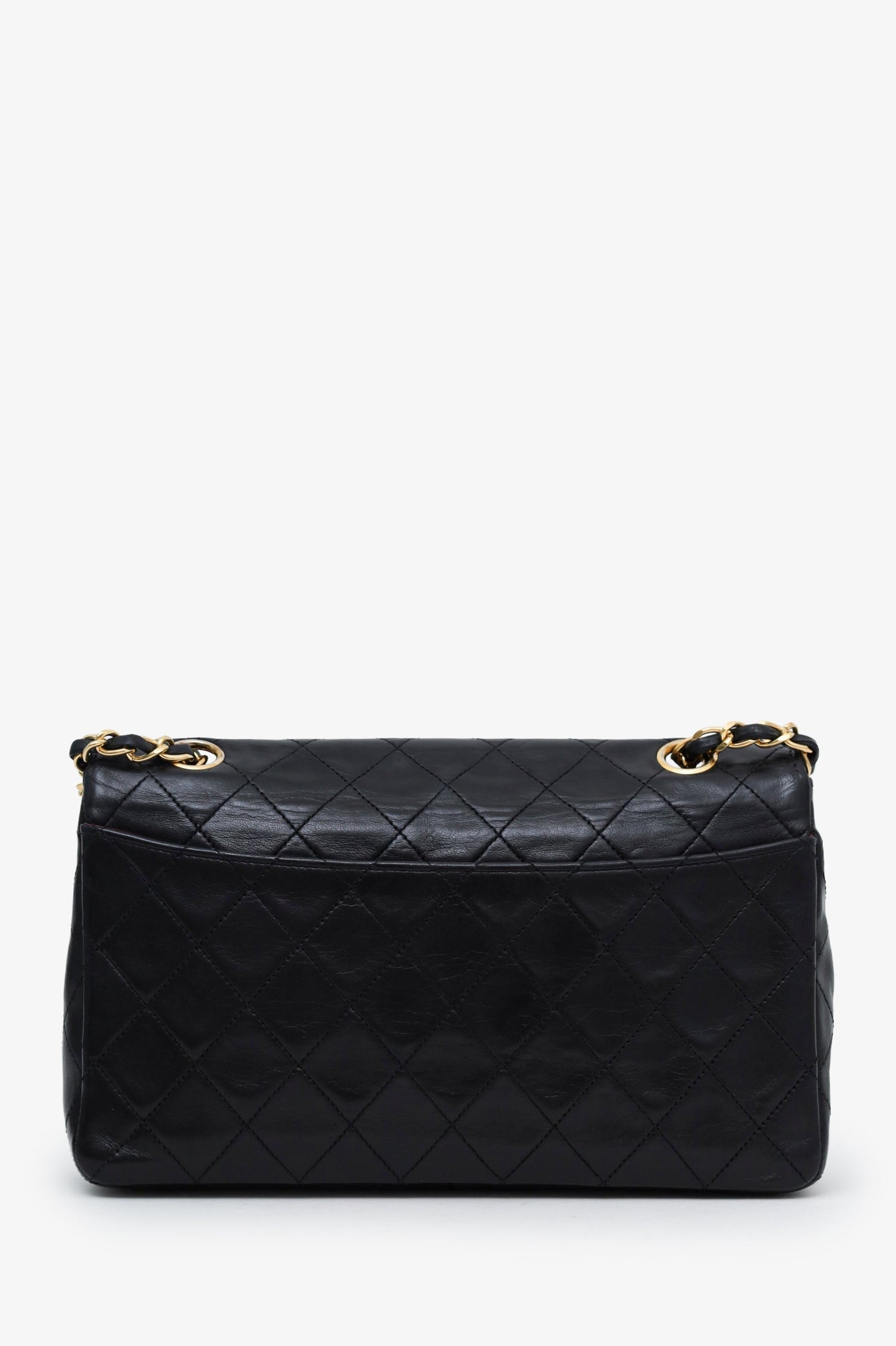 Chanel™ 1989 Black Lambskin Single Flap Shoulder Bag