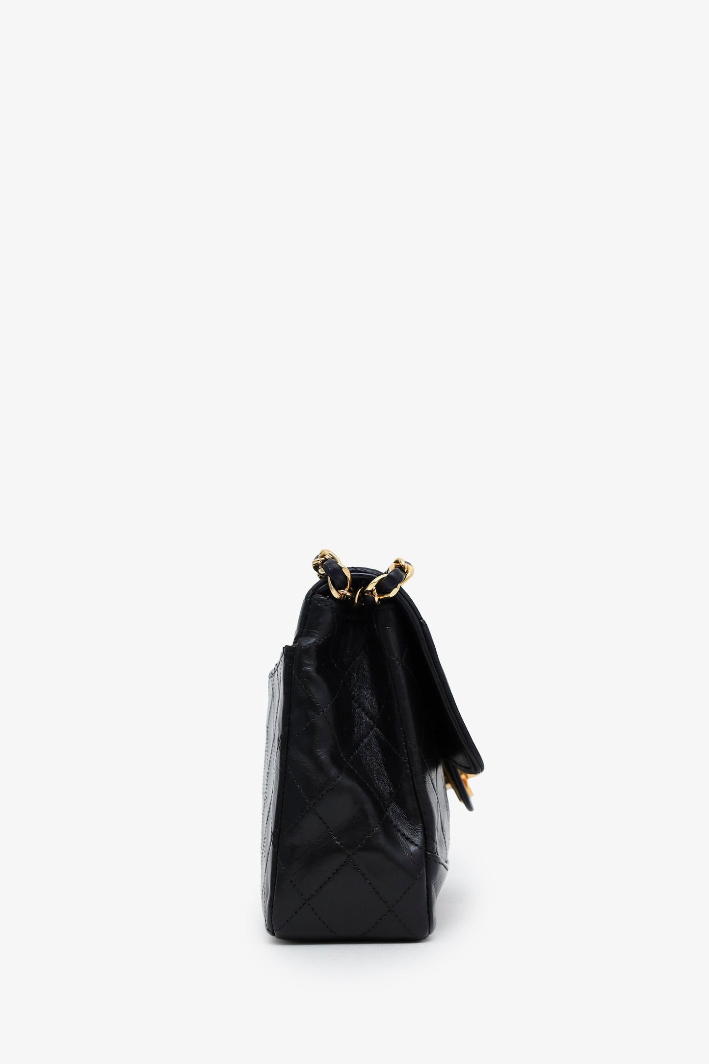 Chanel™ 1989 Black Lambskin Single Flap Shoulder Bag