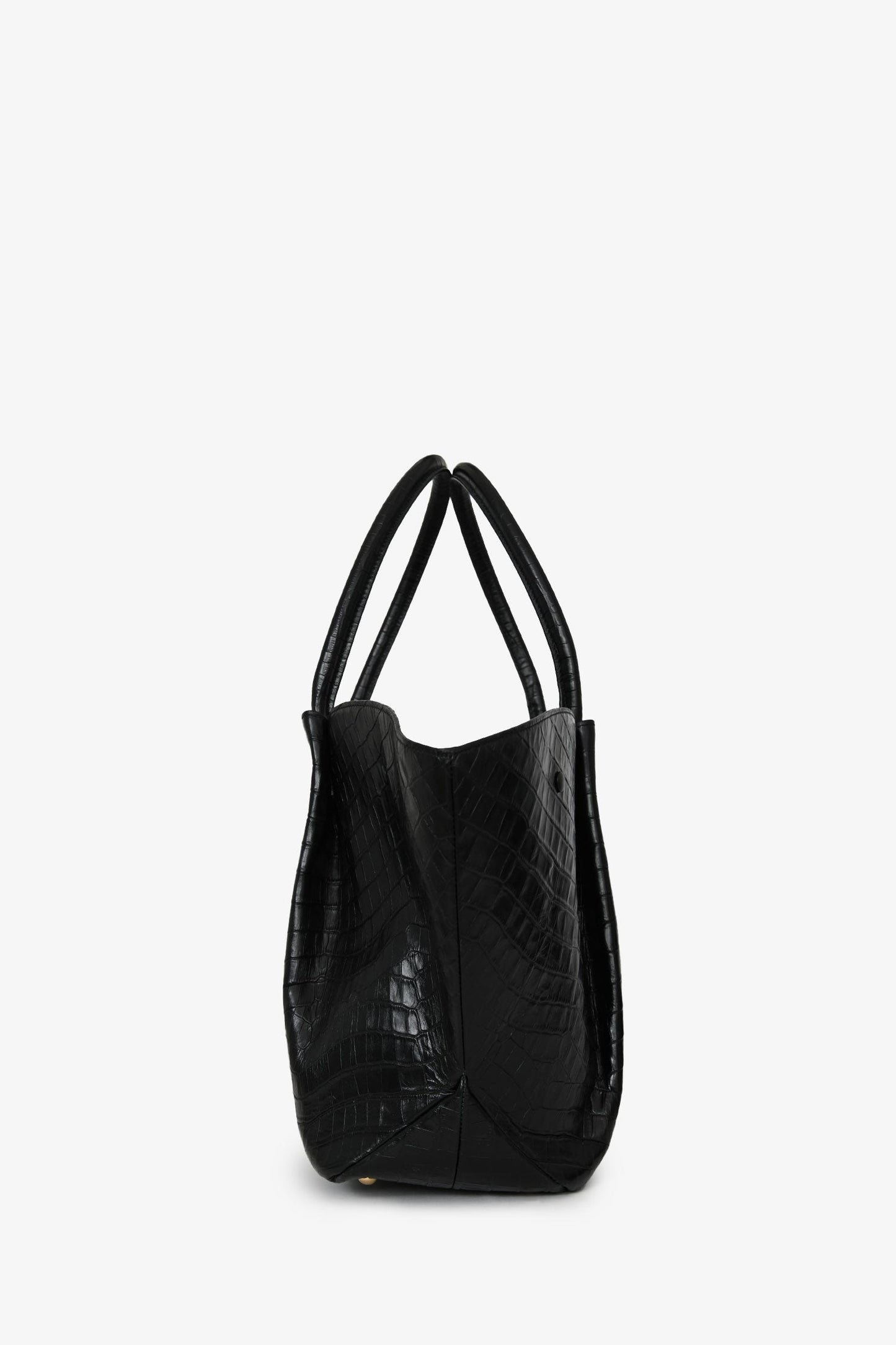 Demellier Black Croc Embossed Leather 'New York' Tote Bag
