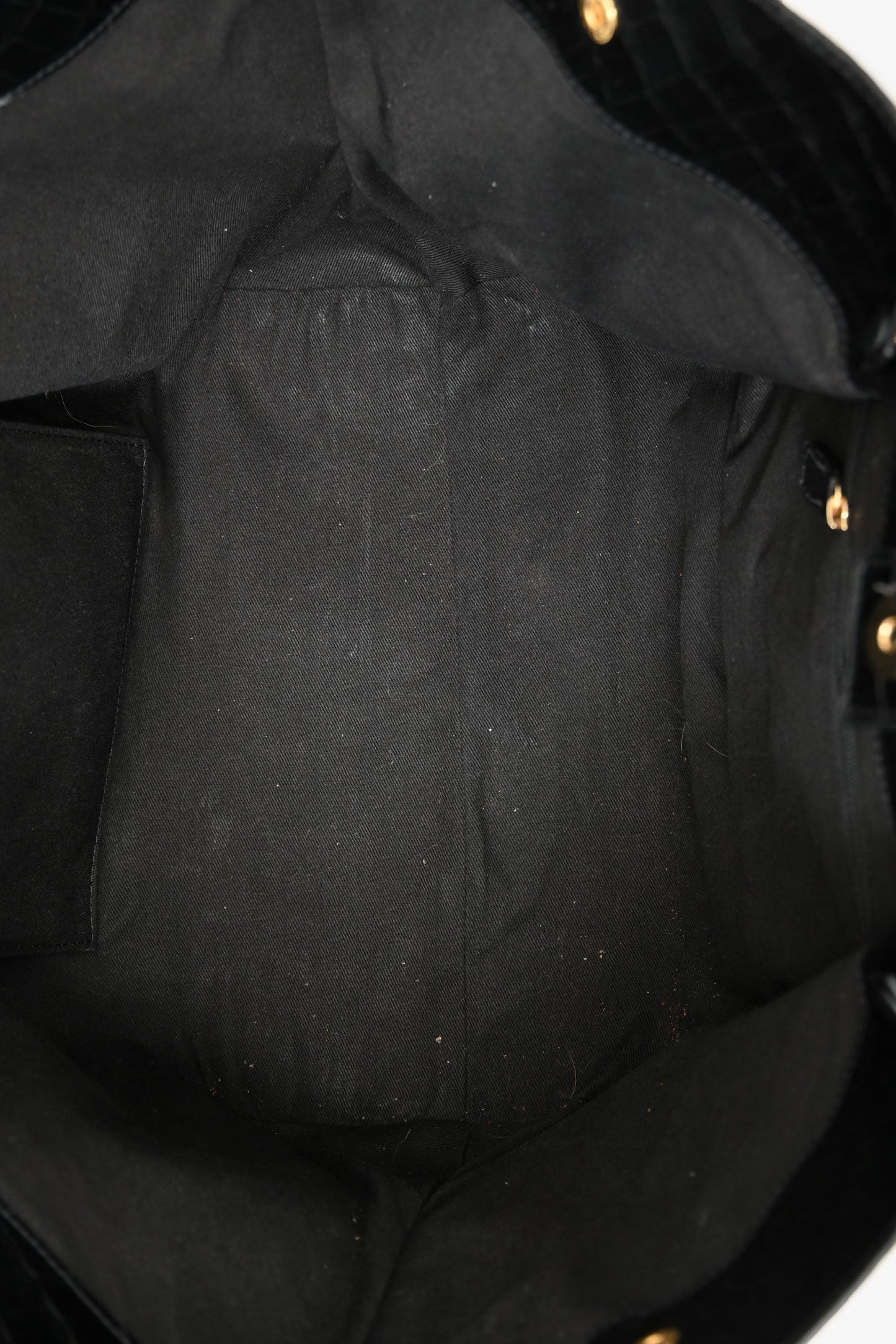 Demellier Black Croc Embossed Leather 'New York' Tote Bag