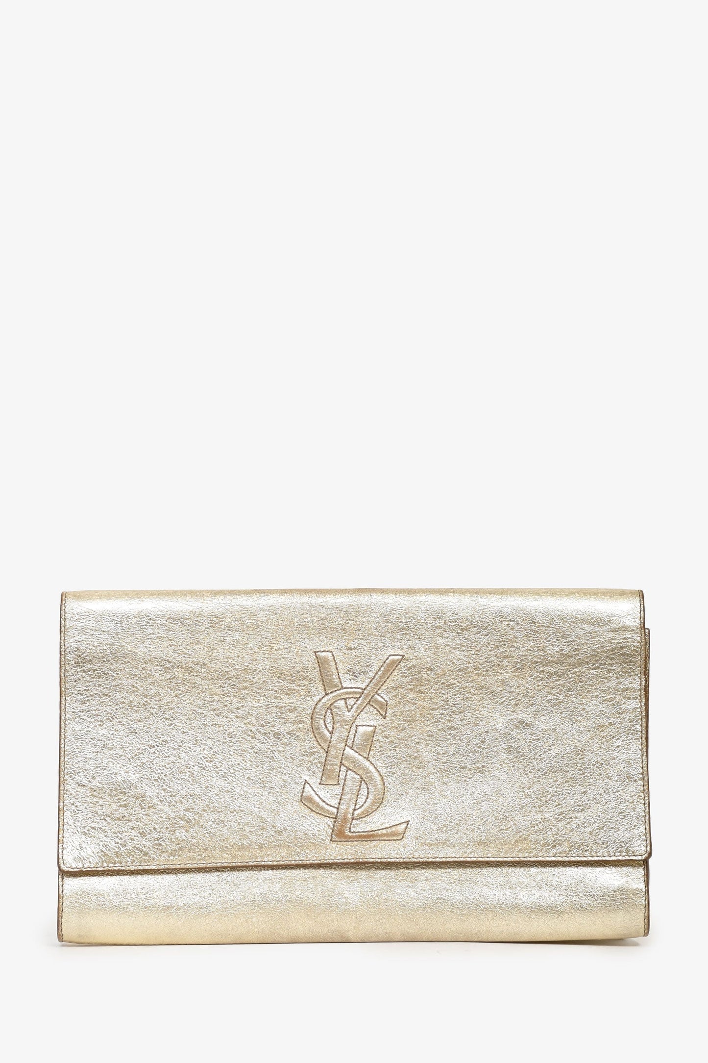 Saint Laurent Gold Patent 'Belle de Jour' Clutch