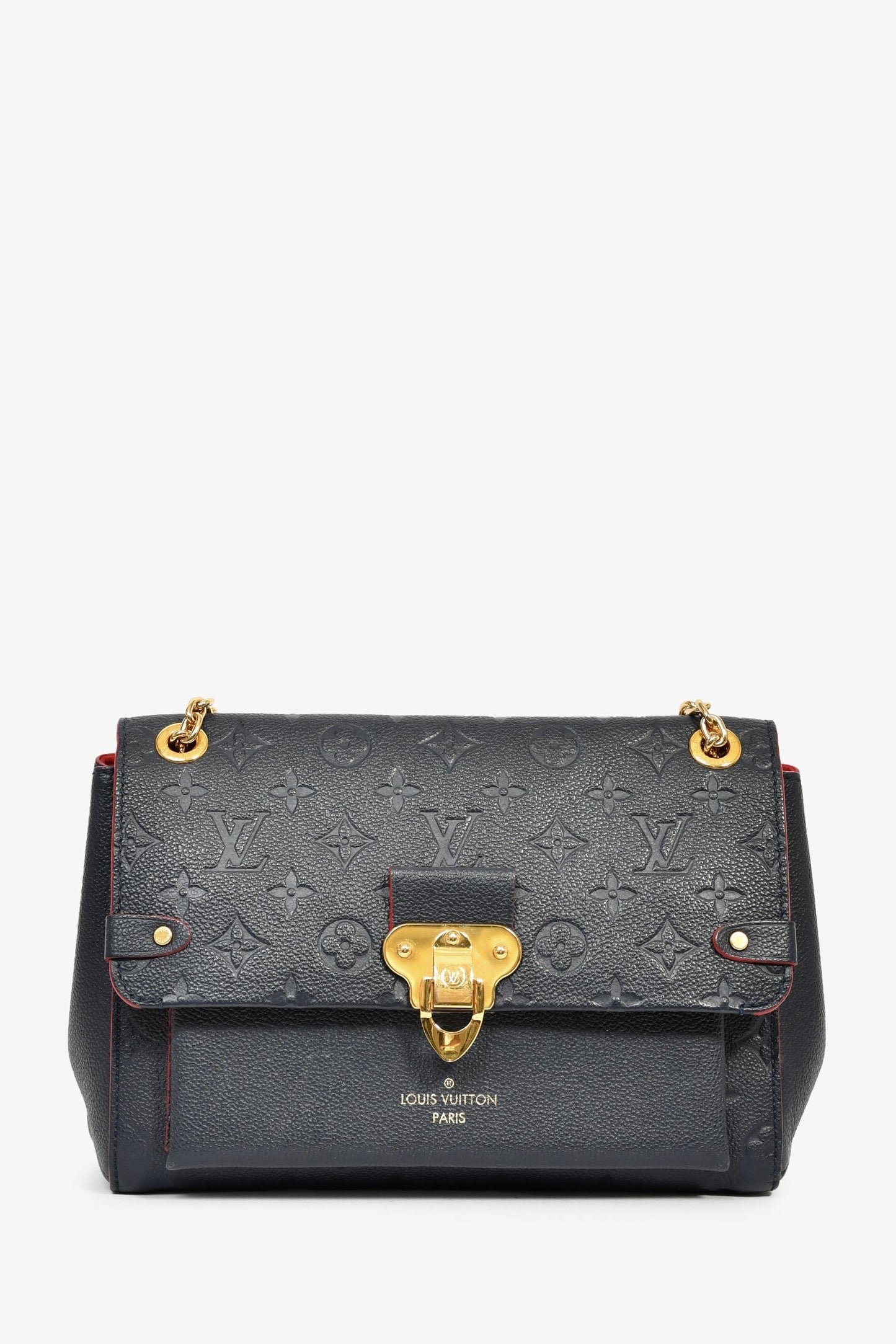 Louis Vuitton Blue/Red Empreinte Leather 'Vavin' PM Shoulder Bag