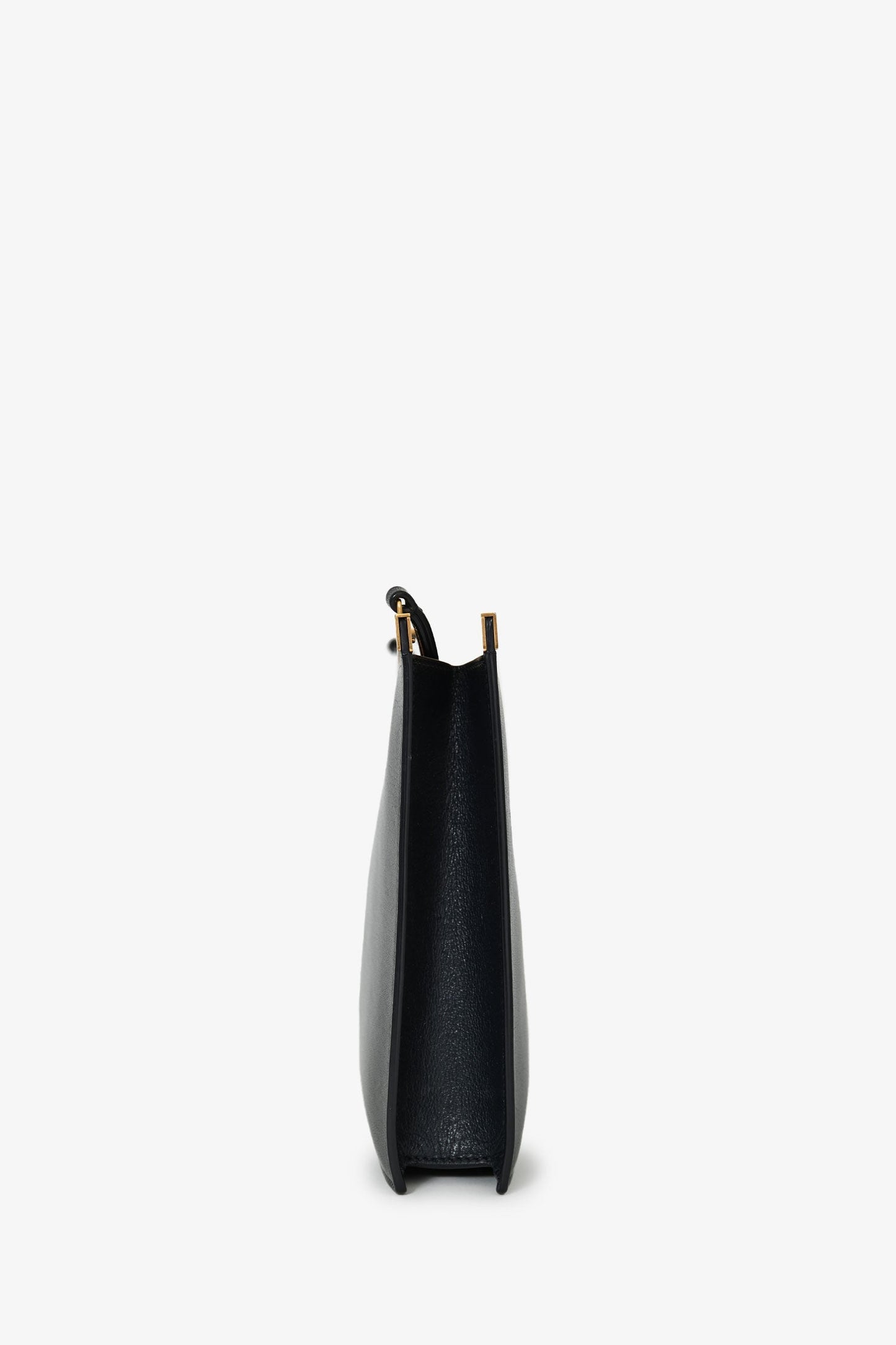 Celine Black Leather Small Clasp Shoulder Bag