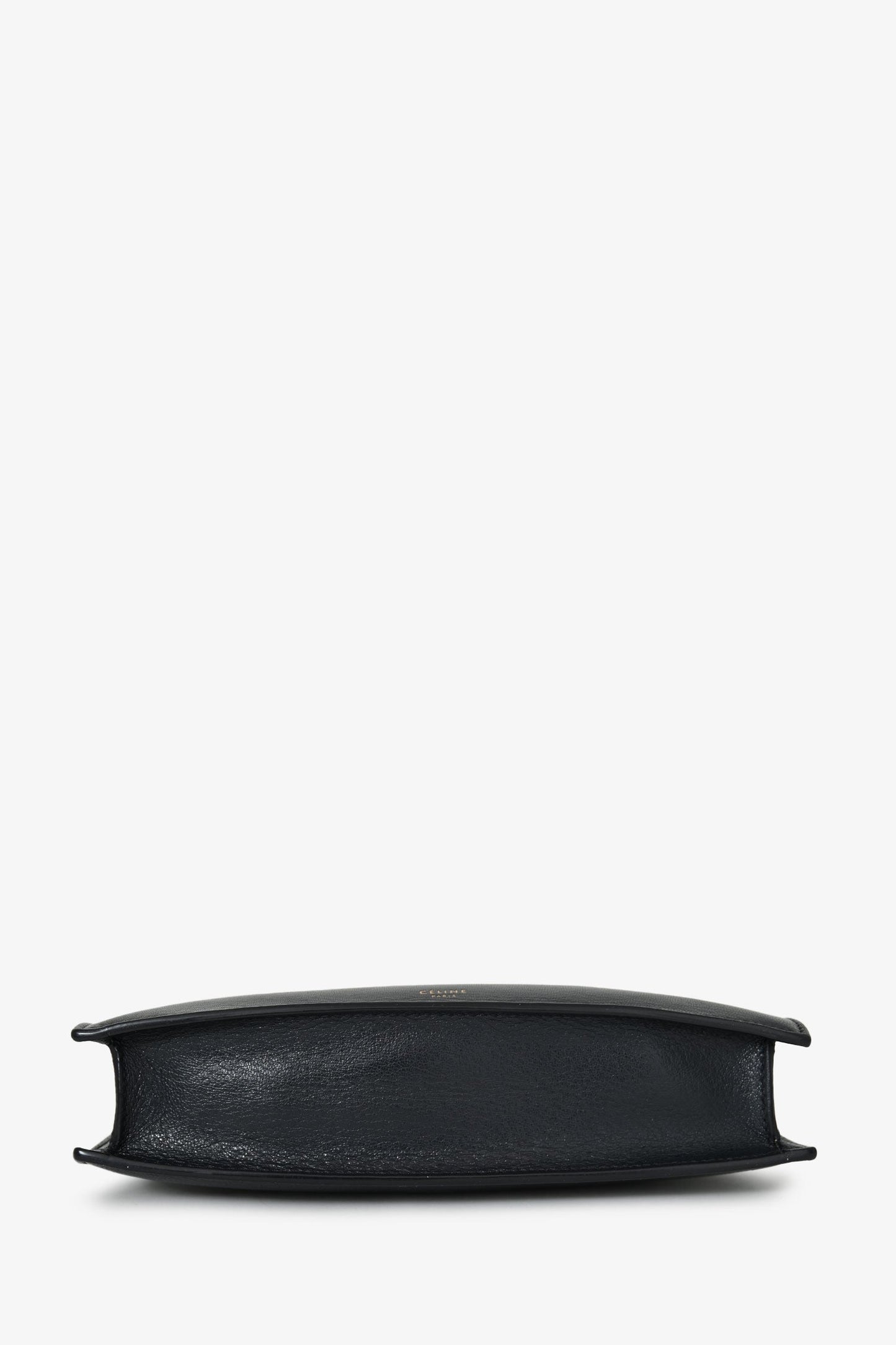 Celine Black Leather Small Clasp Shoulder Bag