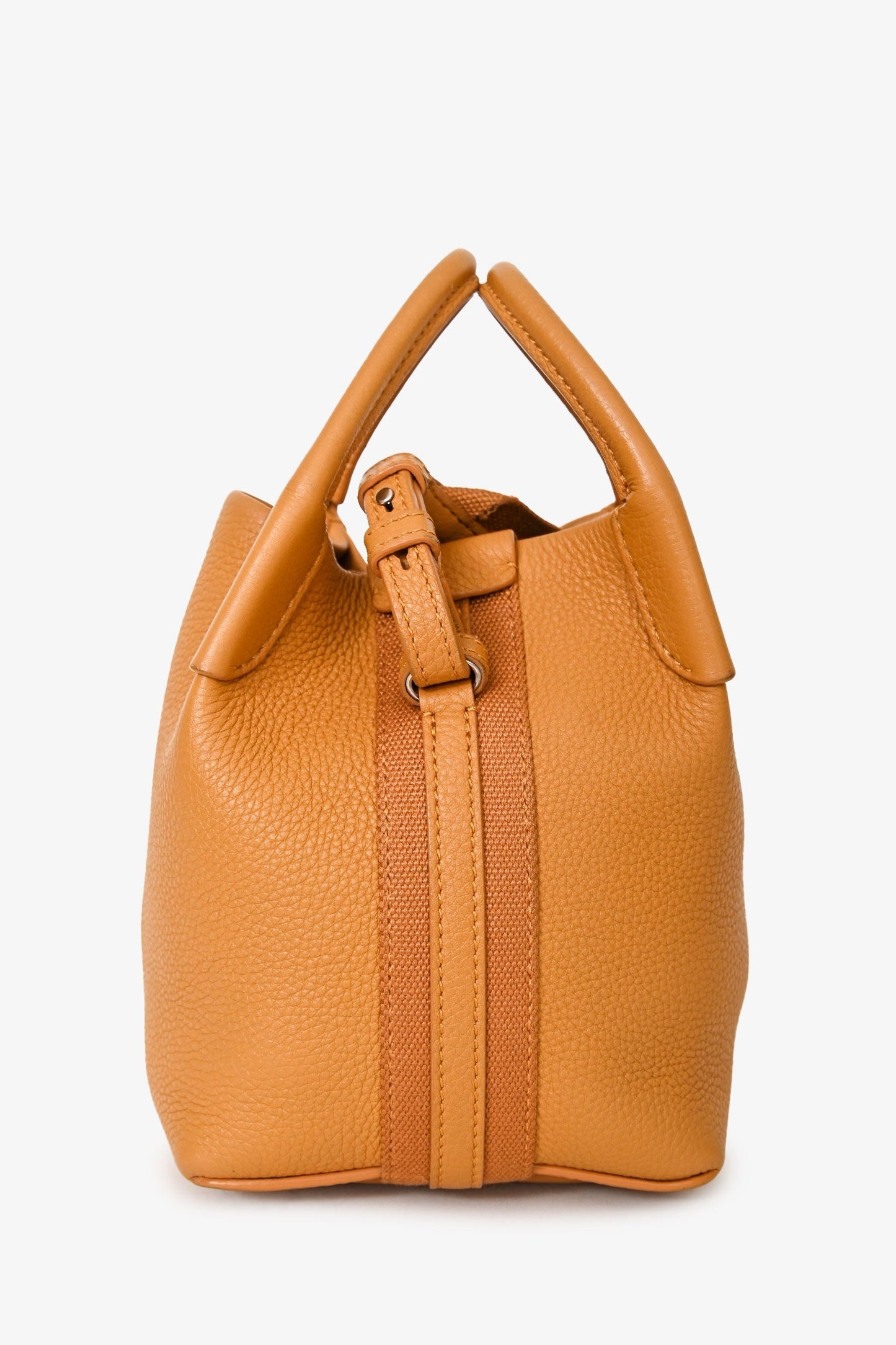 Loro Piana Mustard Yellow Leather Micro Bale Top Handle with Strap