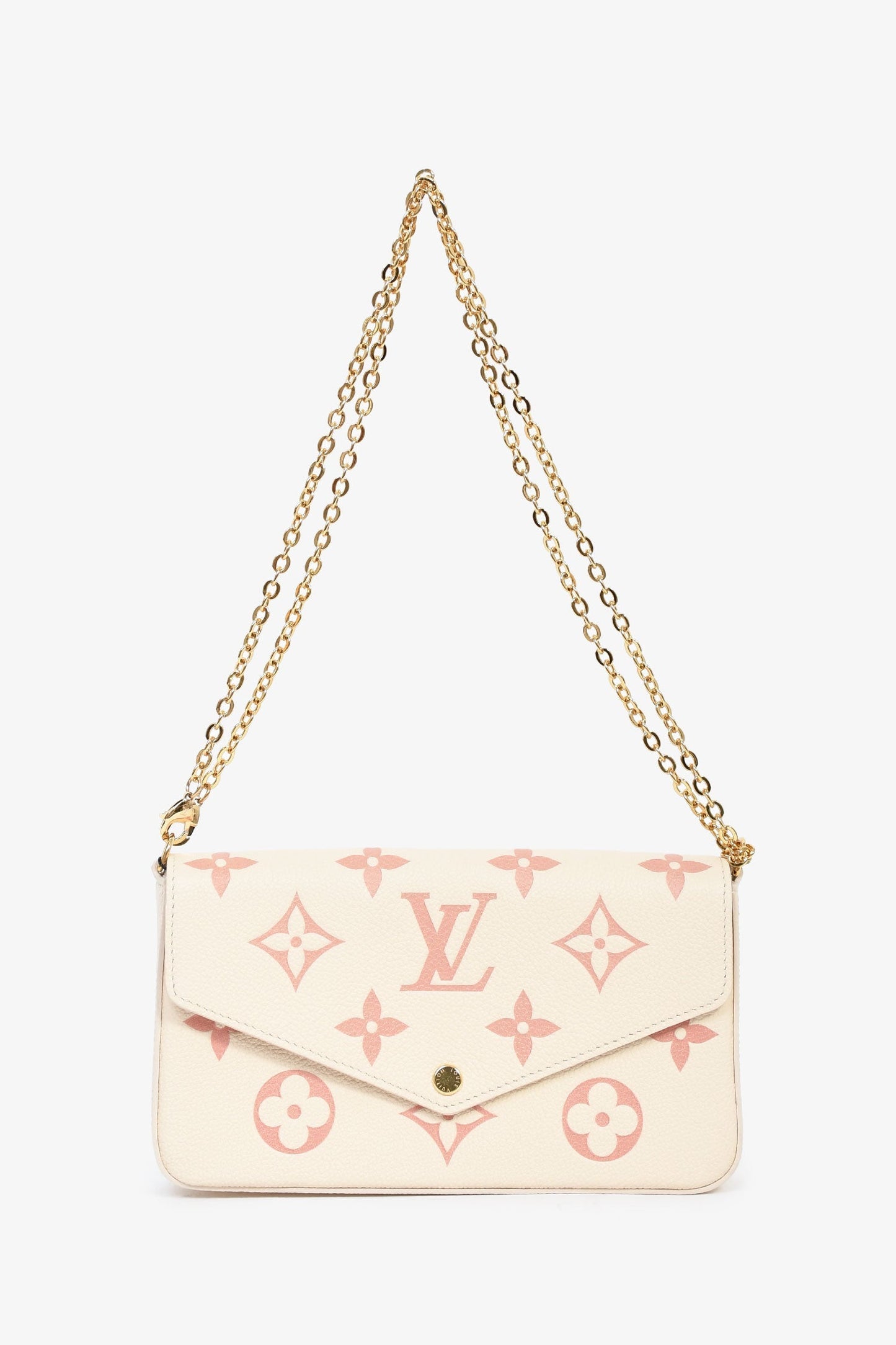 Louis Vuitton Cream/Pink Monogram Empreinte Leather Pochette Félicie