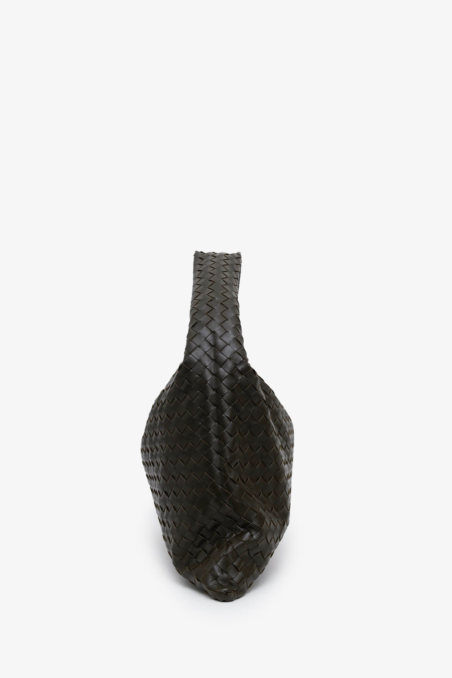 Bottega Veneta Brown Intrecciato Woven Calfskin Leather Large 'Hop' Bag