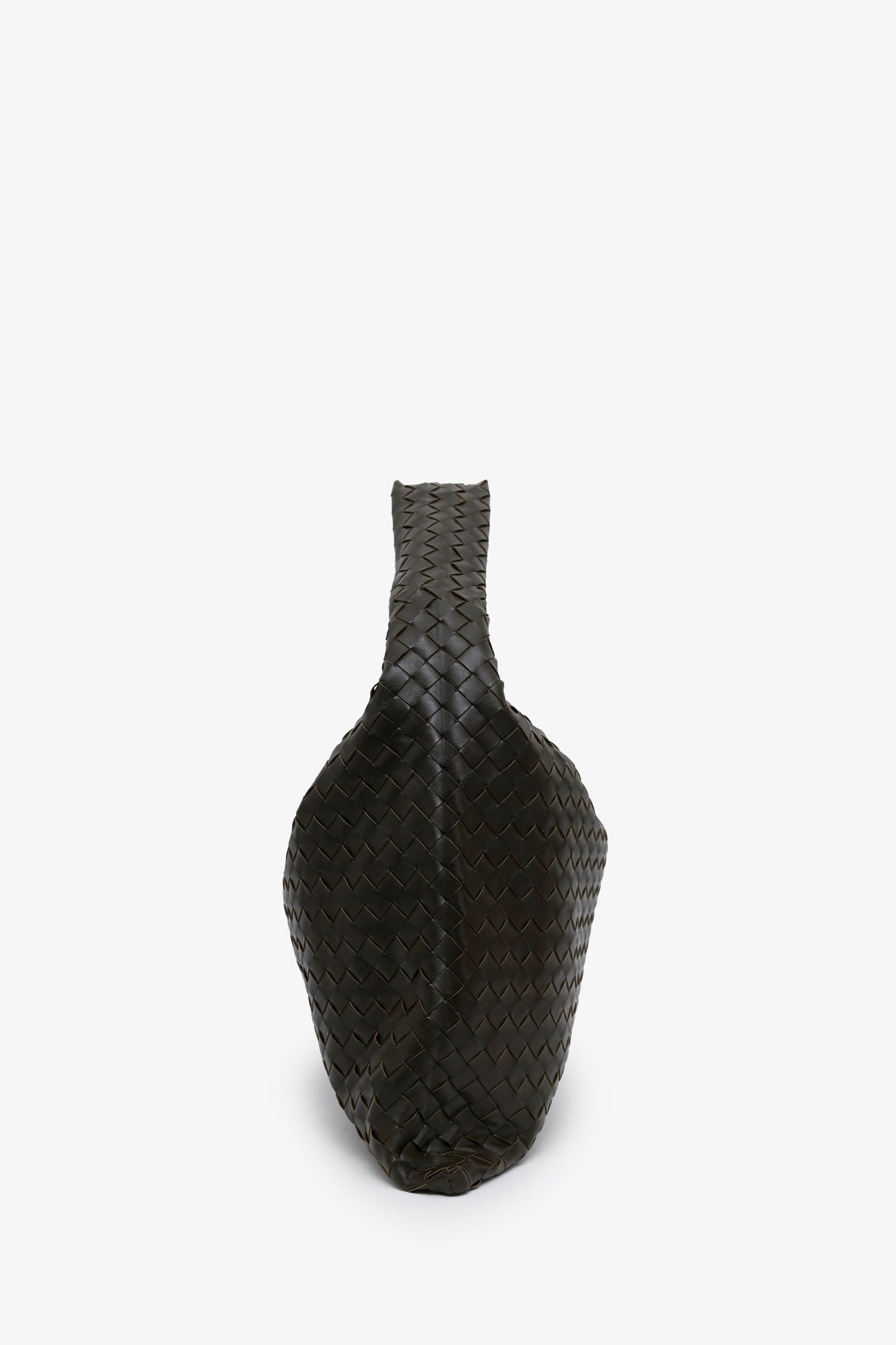 Bottega Veneta Brown Intrecciato Woven Calfskin Leather Large 'Hop' Bag