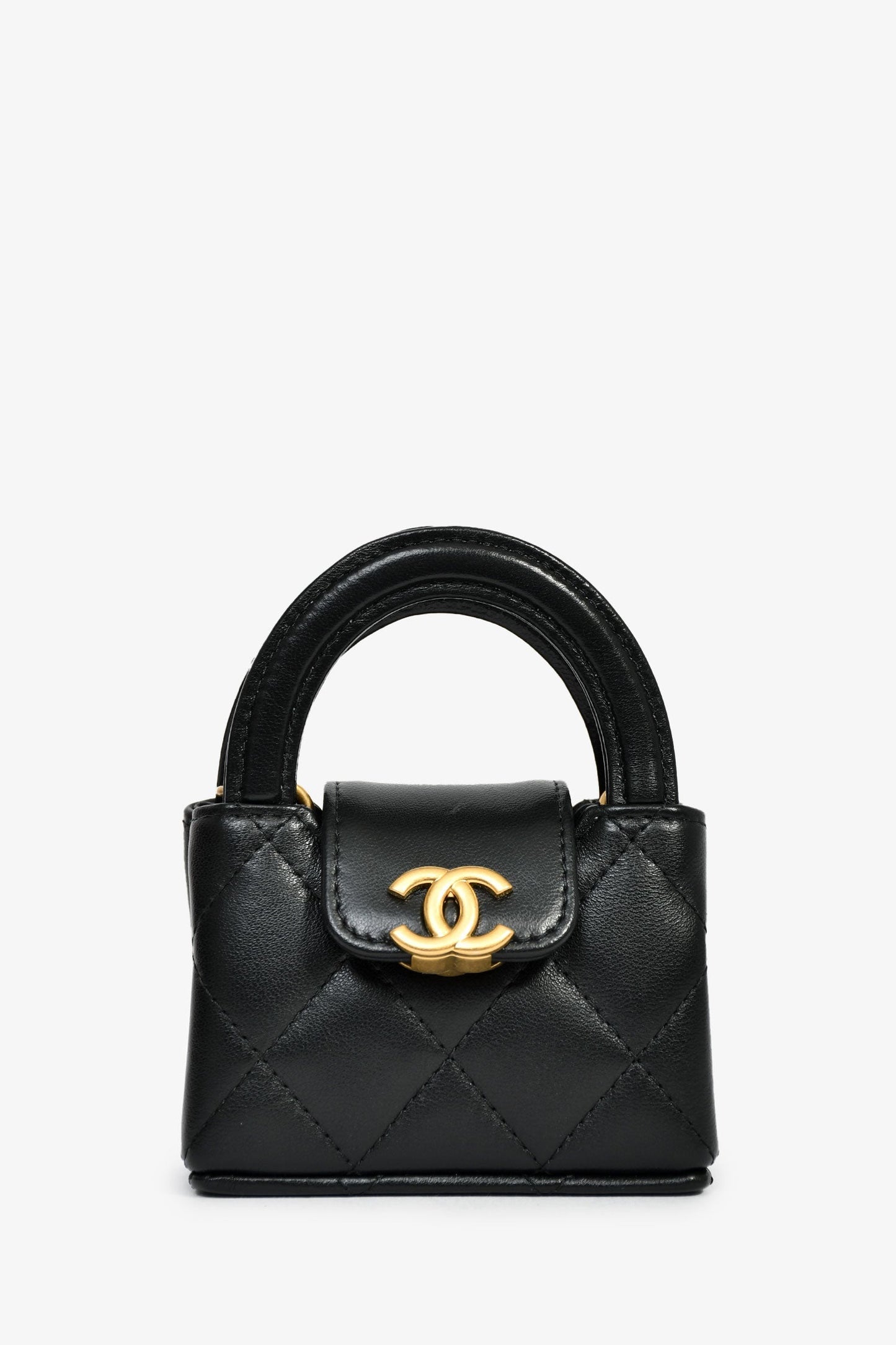 Chanel™ Black 2022+ Lambskin Quilted CC Kelly Bag Charm