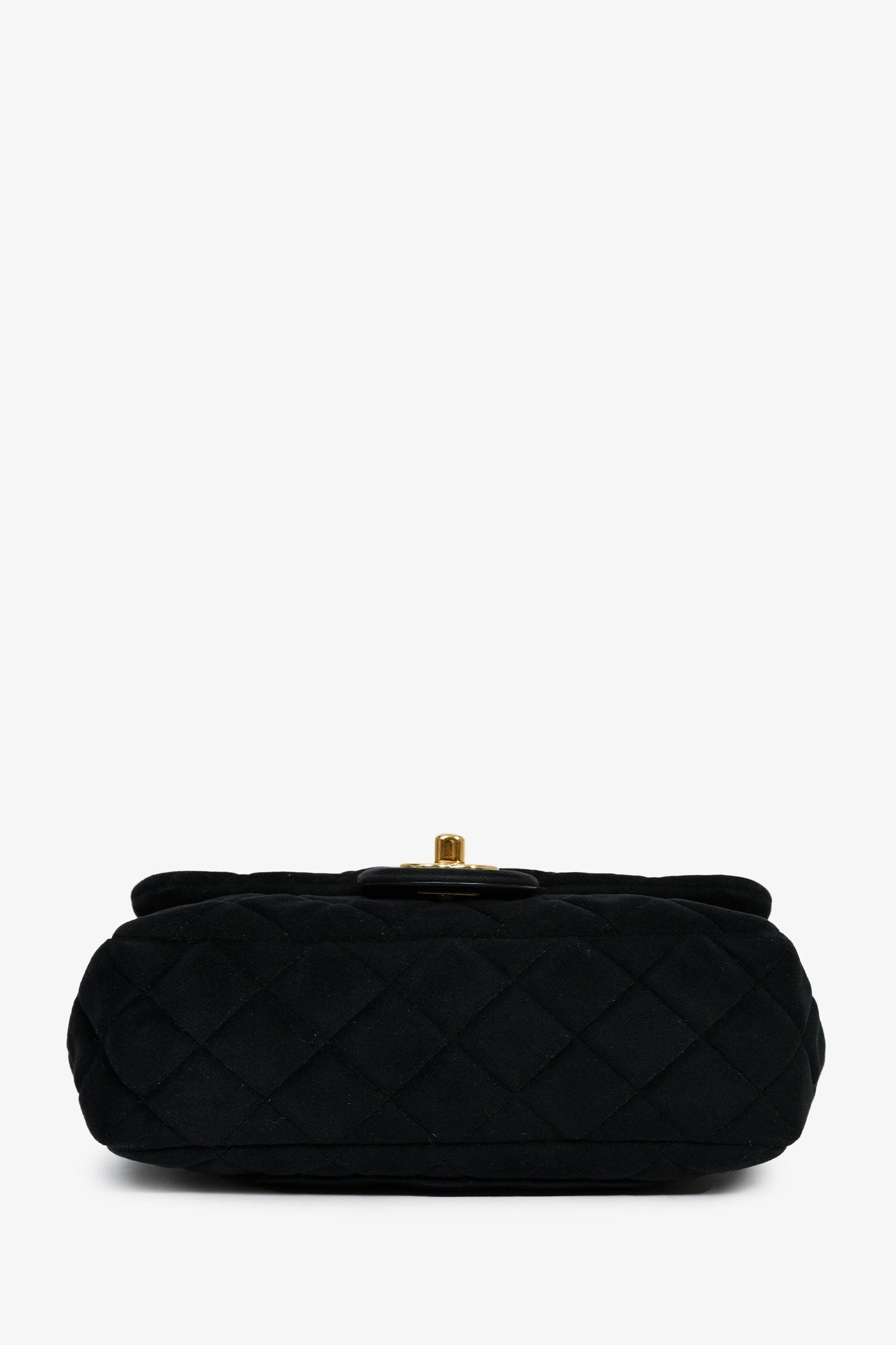 Chanel™ 2019/20 Black Quilted Velvet Crystal Pearl Crush Mini Rectangle Flap Bag