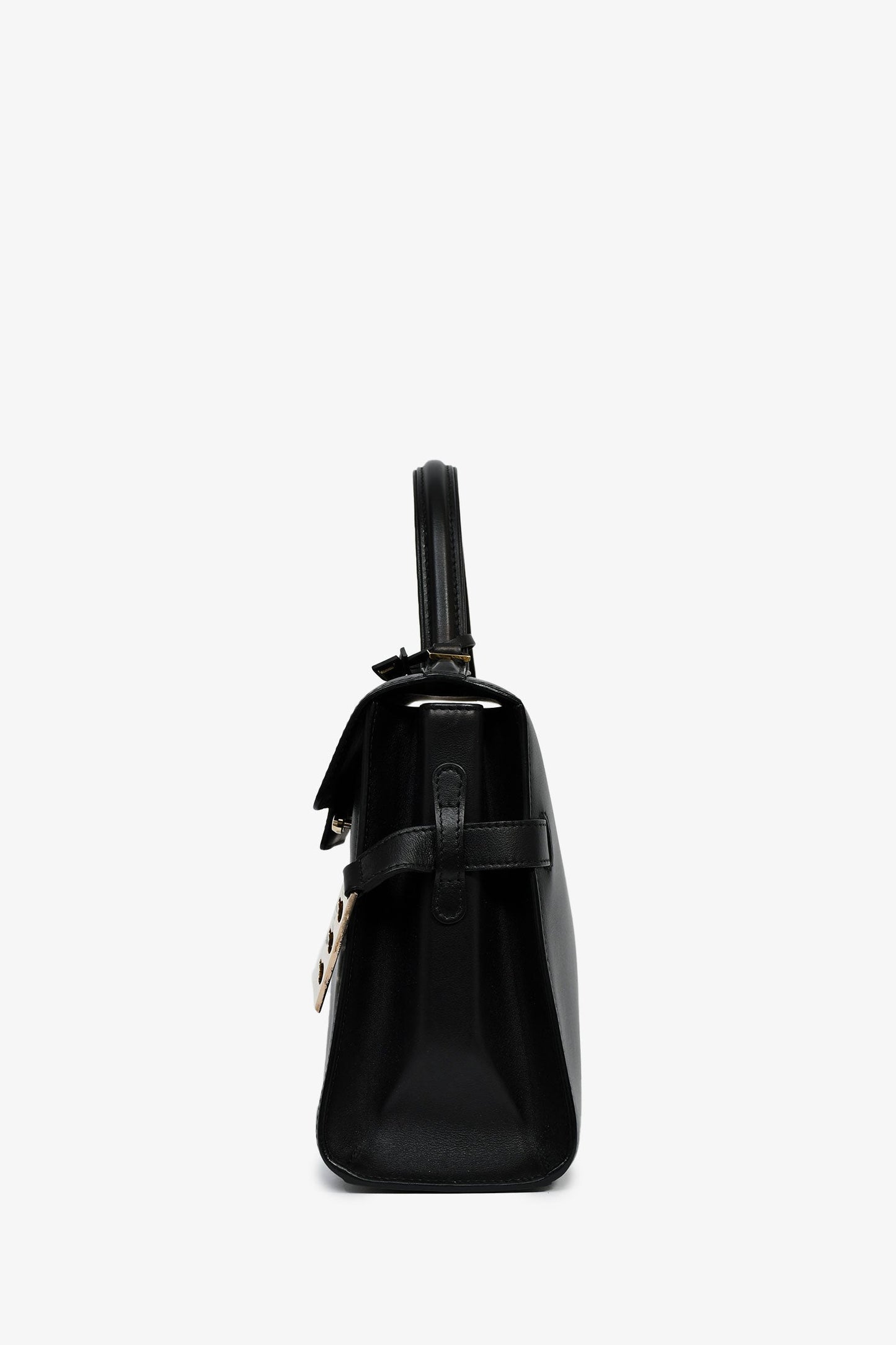Delvaux Black Leather 'Tempete' MM Top Handle