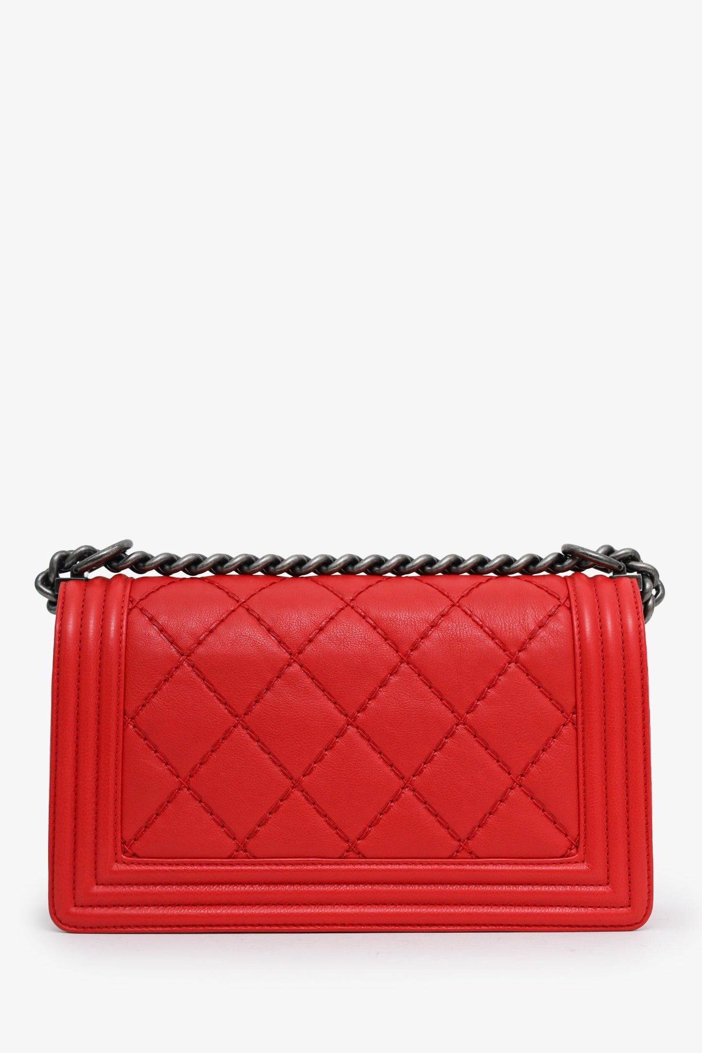 Chanel™ 2013-14 Red Lambskin Medium Boy Bag