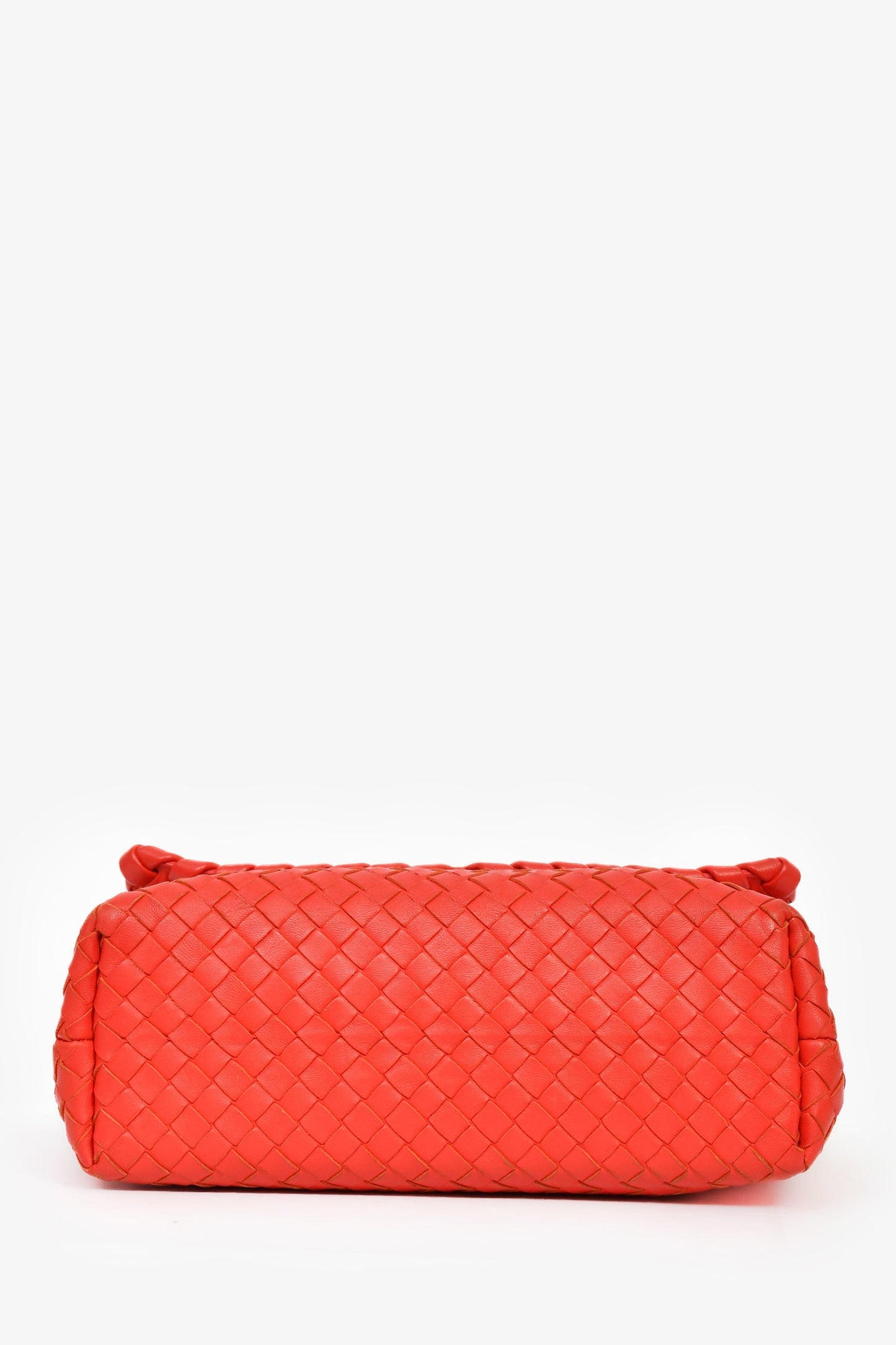 Bottega Veneta Red Intrecciato Leather Front Flap Chain Shoulder Bag