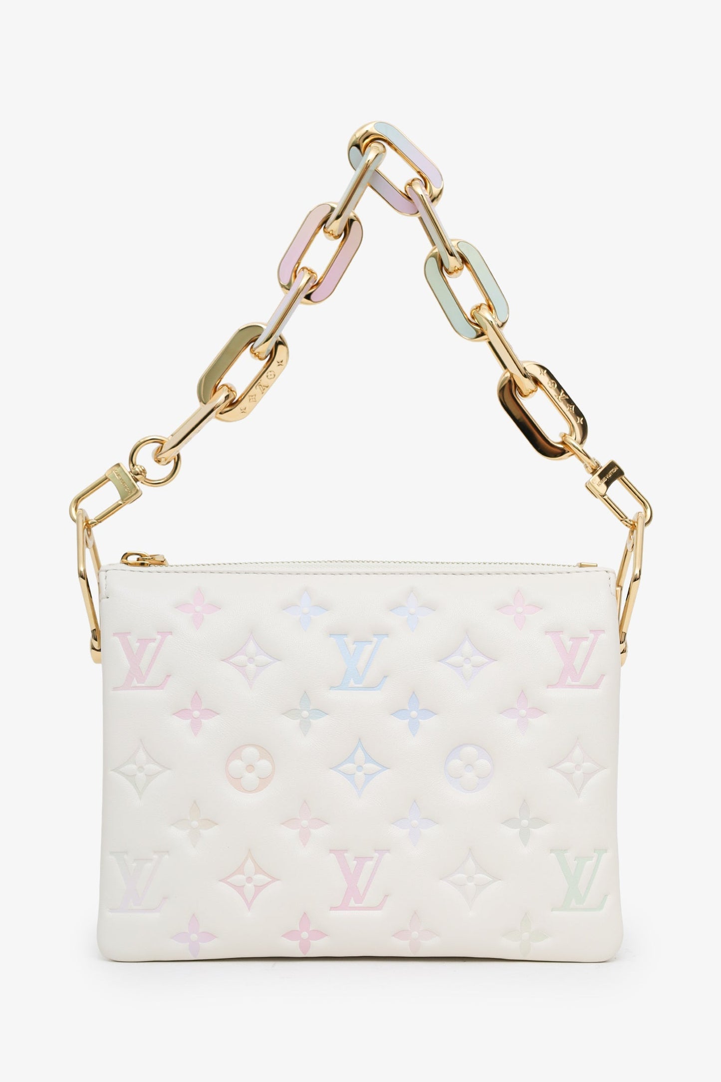 Louis Vuitton 2023 Cream Coussin BB 'Milky Way' Bag With 2 Straps