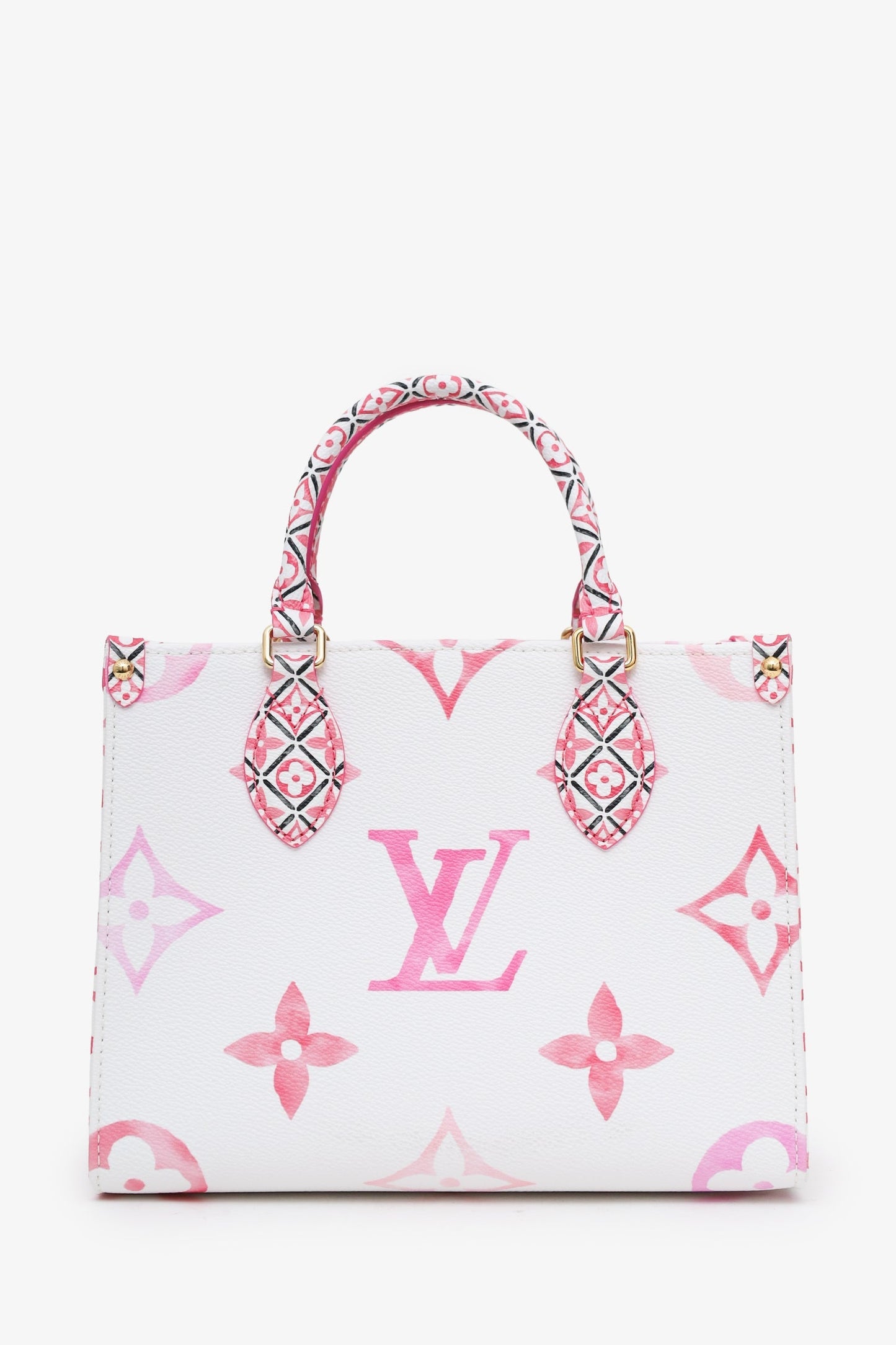 Louis Vuitton 2023 Limited Edition White/Pink Giant Monogram 'OnTheGo' PM Tote