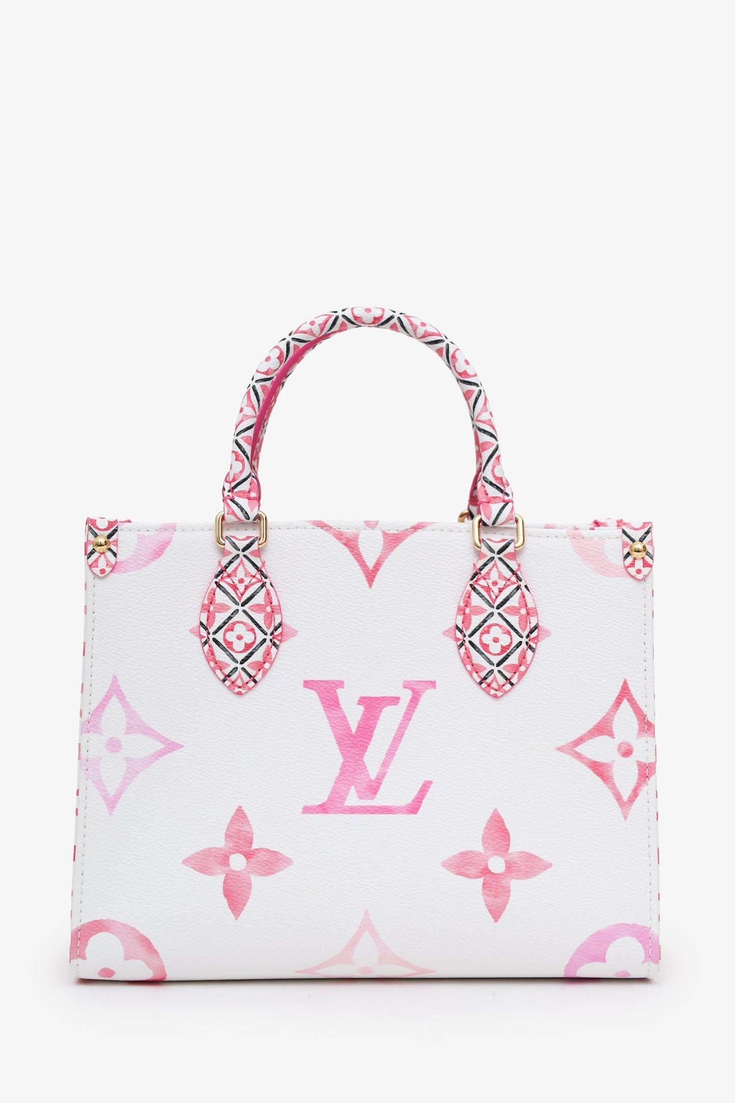 Louis Vuitton 2023 Limited Edition White/Pink Giant Monogram 'OnTheGo' PM Tote