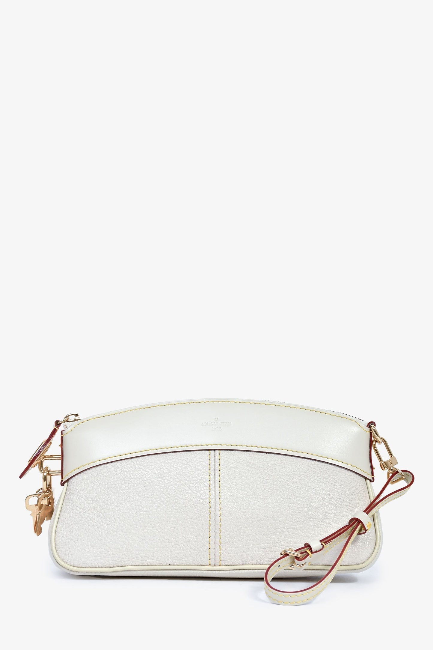 Louis Vuitton 2008 Off White Suhali Leather Lockit Clutch