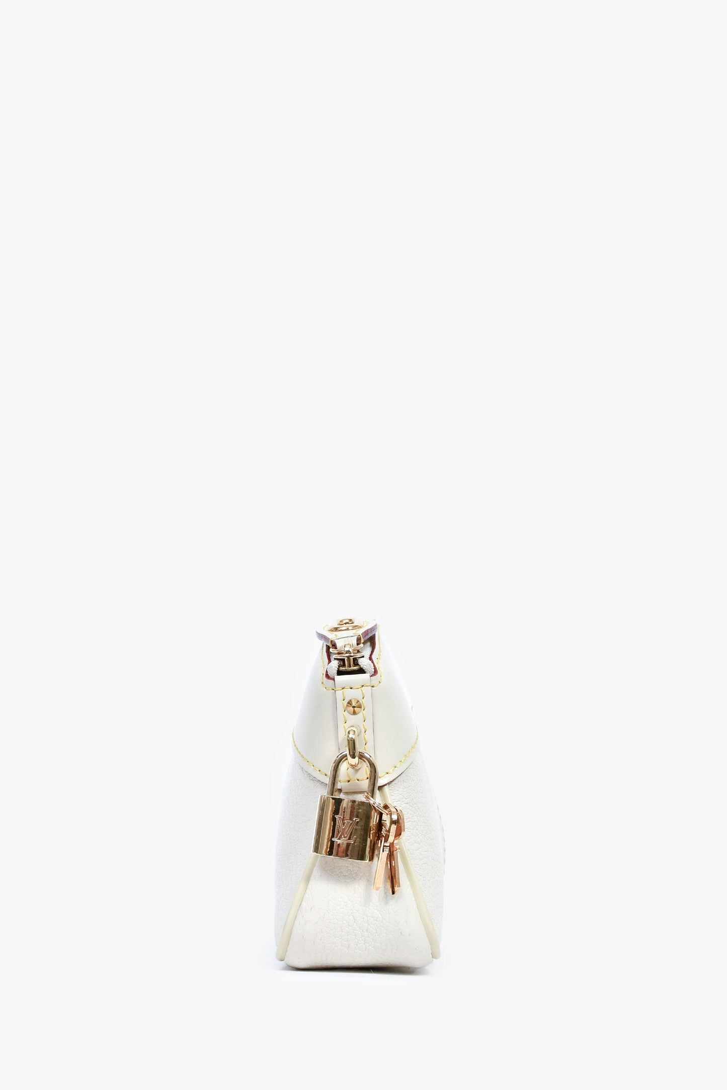 Louis Vuitton 2008 Off White Suhali Leather Lockit Clutch