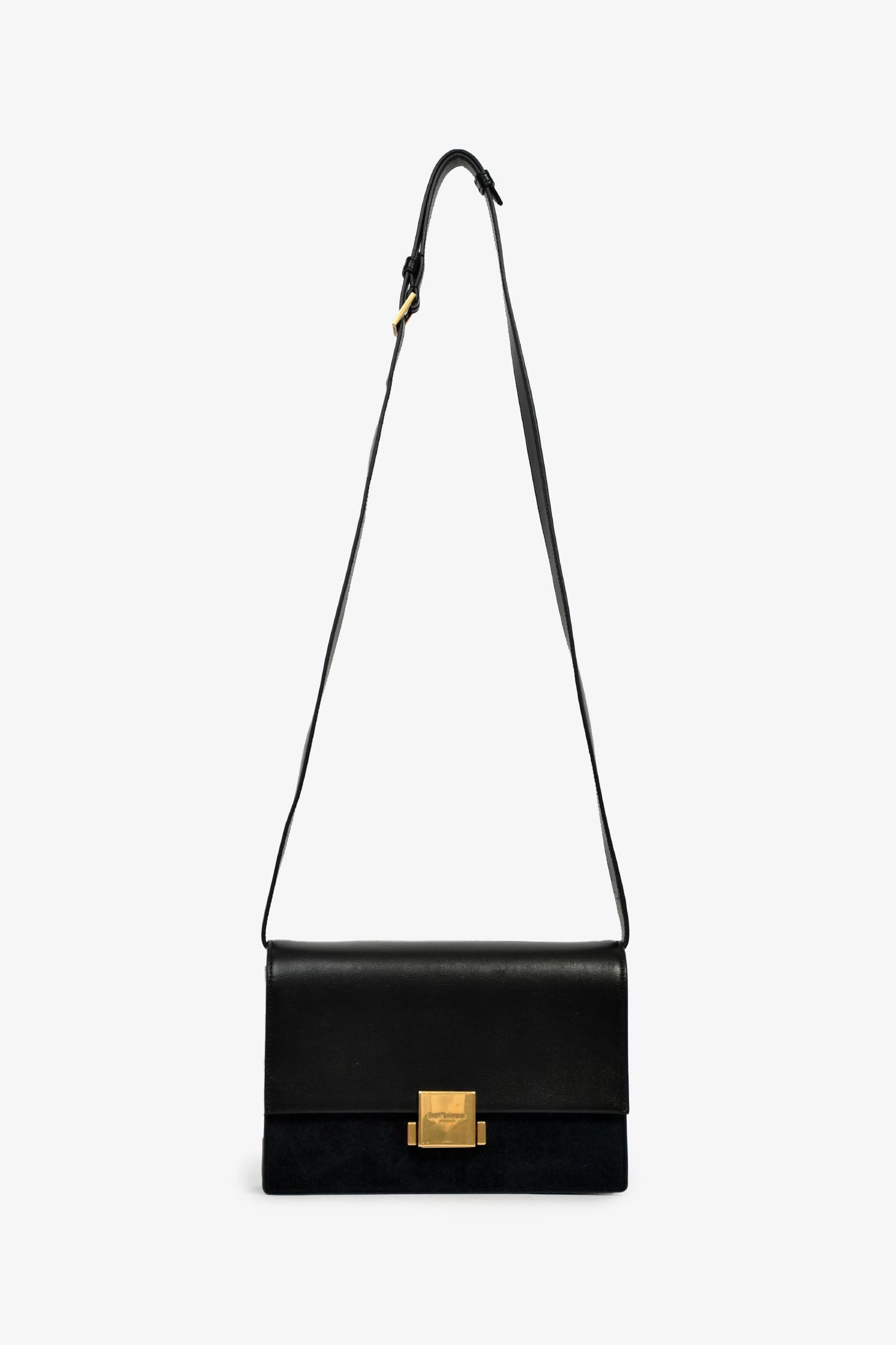 Saint Laurent 2017 Black Leather Suede Medium Bellechasse Shoulder Bag