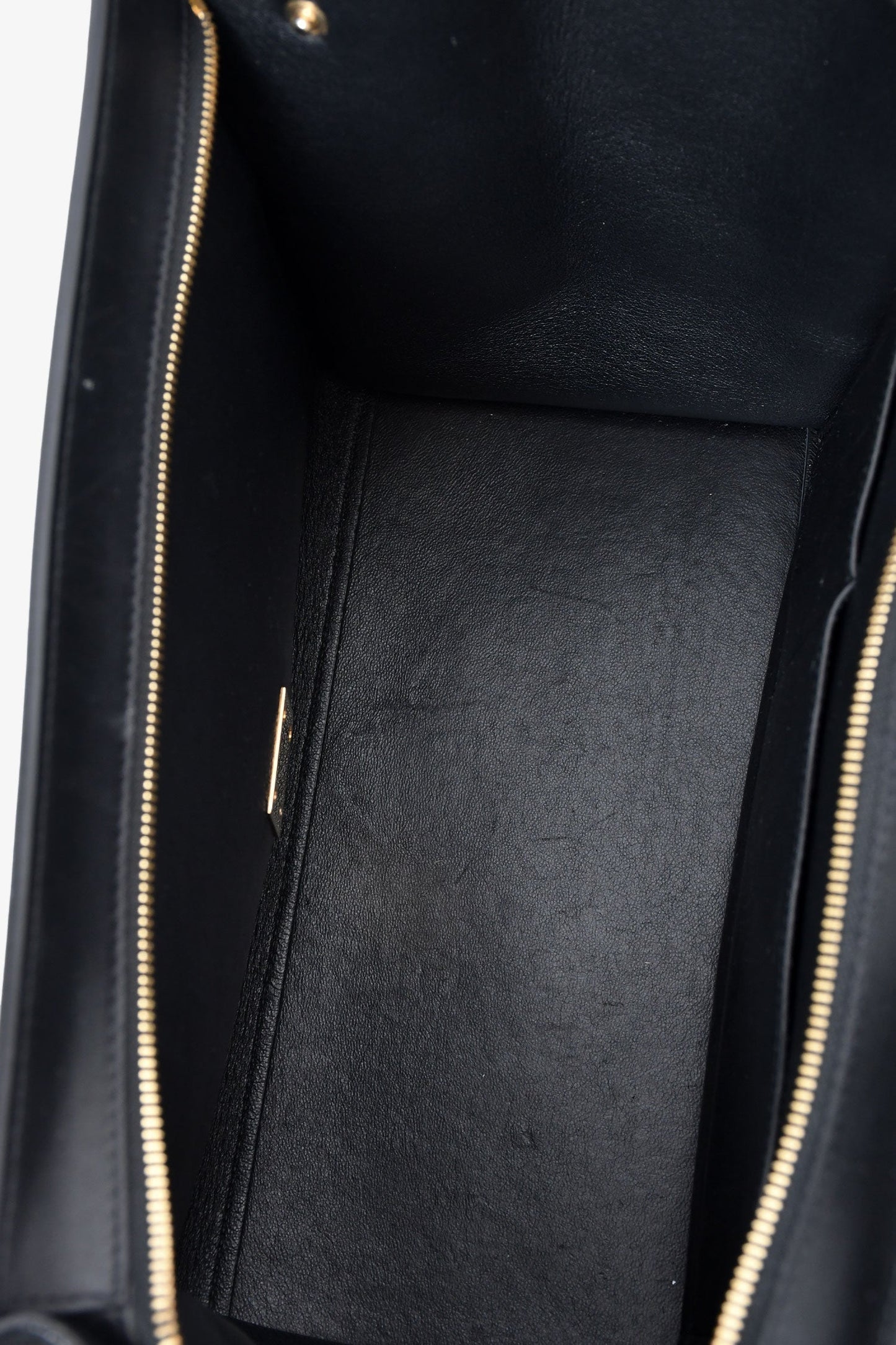 Celine 2012 Black Croc Embossed Leather Medium Trapeze Shoulder Bag