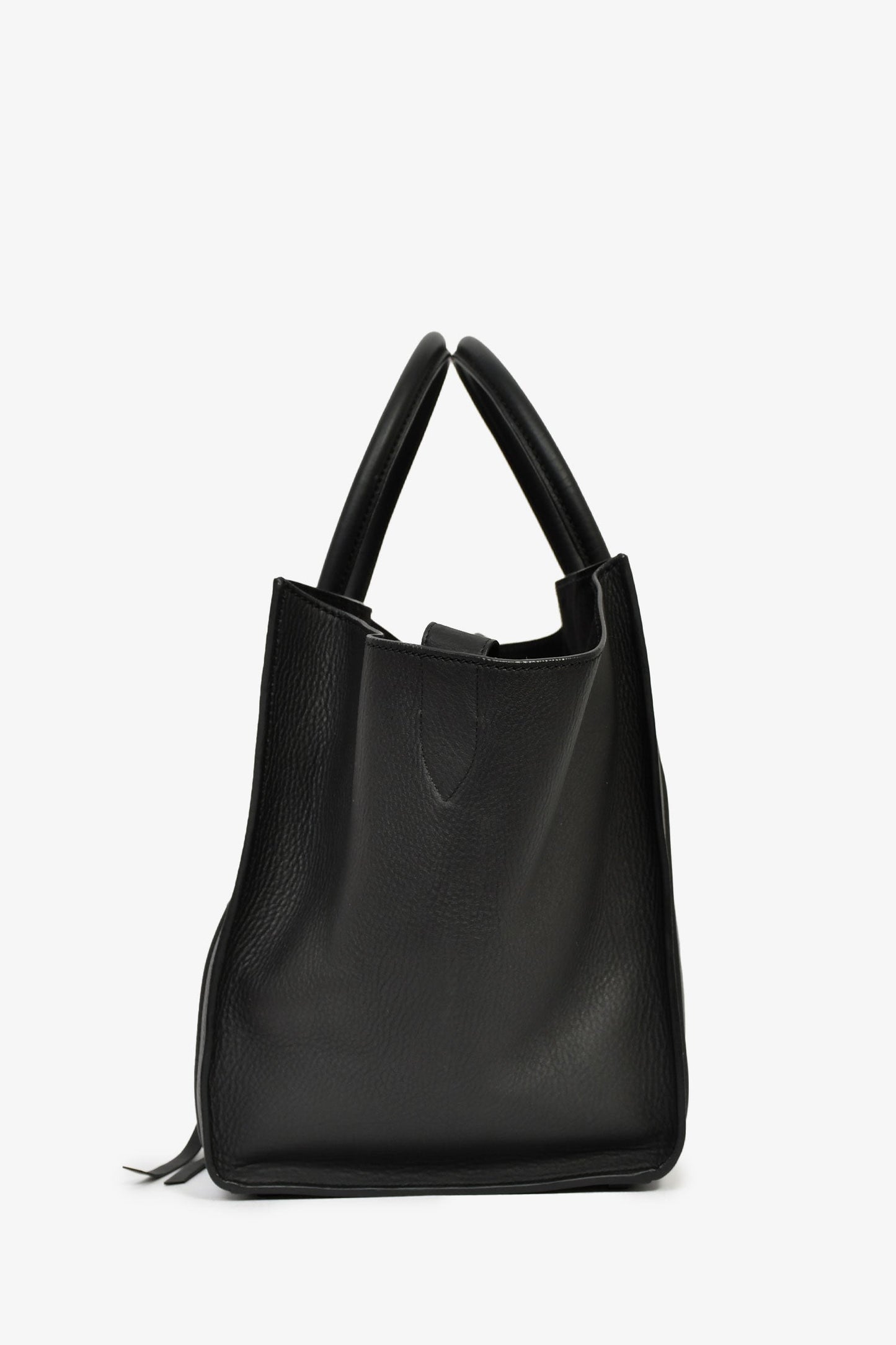 Celine 2012 Black Leather Medium Luggage Phantom Tote