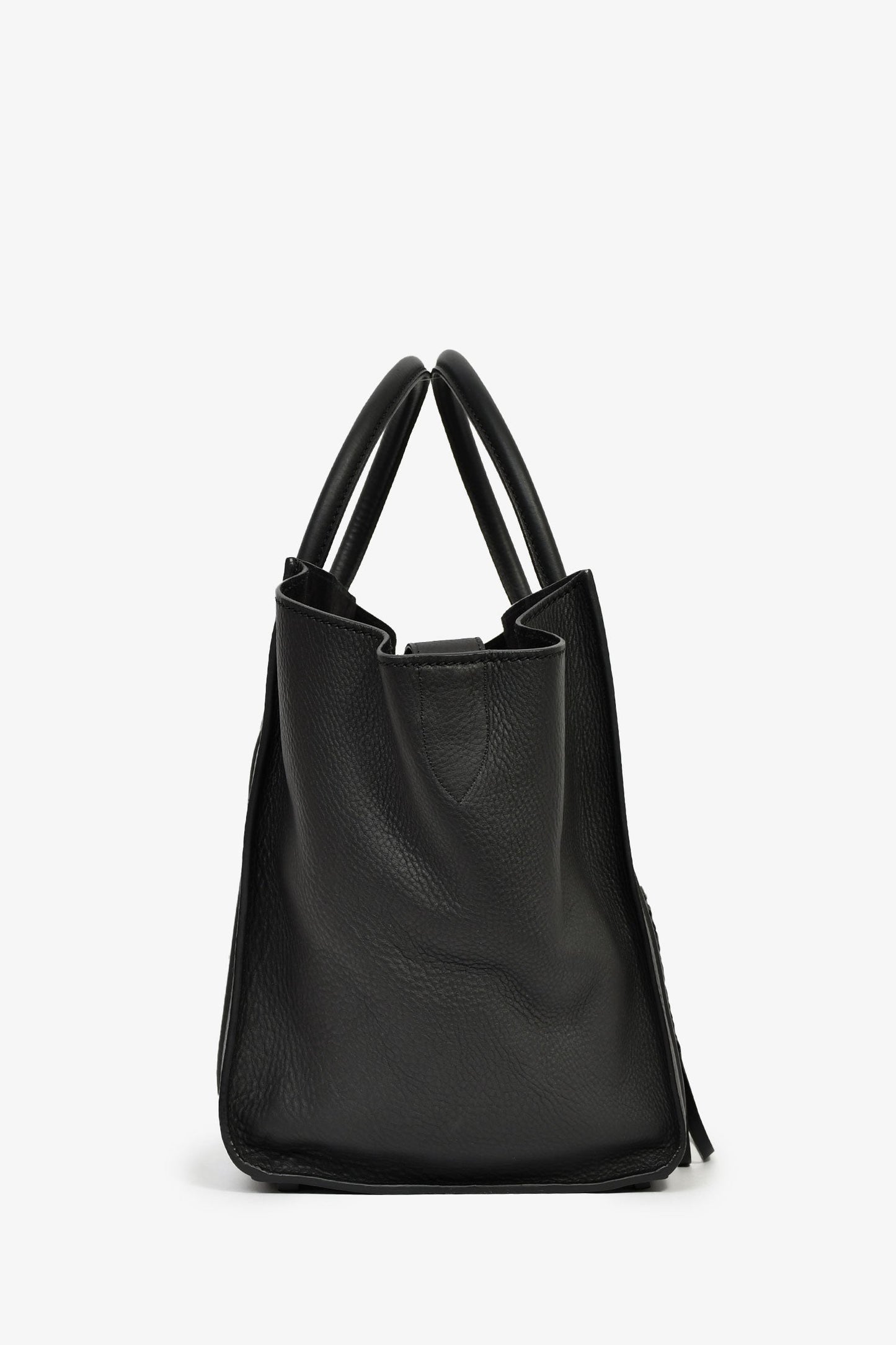 Celine 2012 Black Leather Medium Luggage Phantom Tote