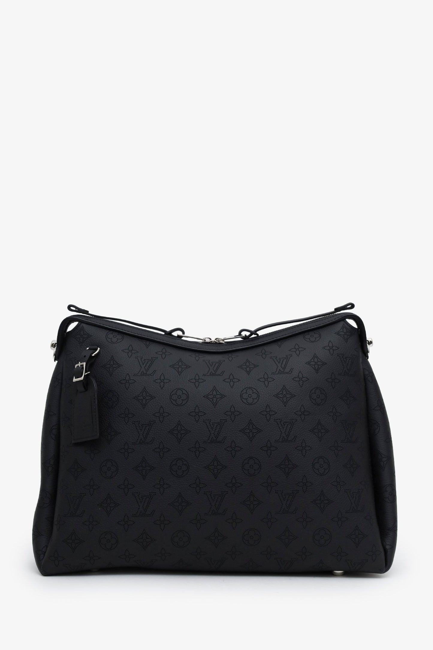 Louis Vuitton Black Monogram Mahina 'Hand It All' MM Bag