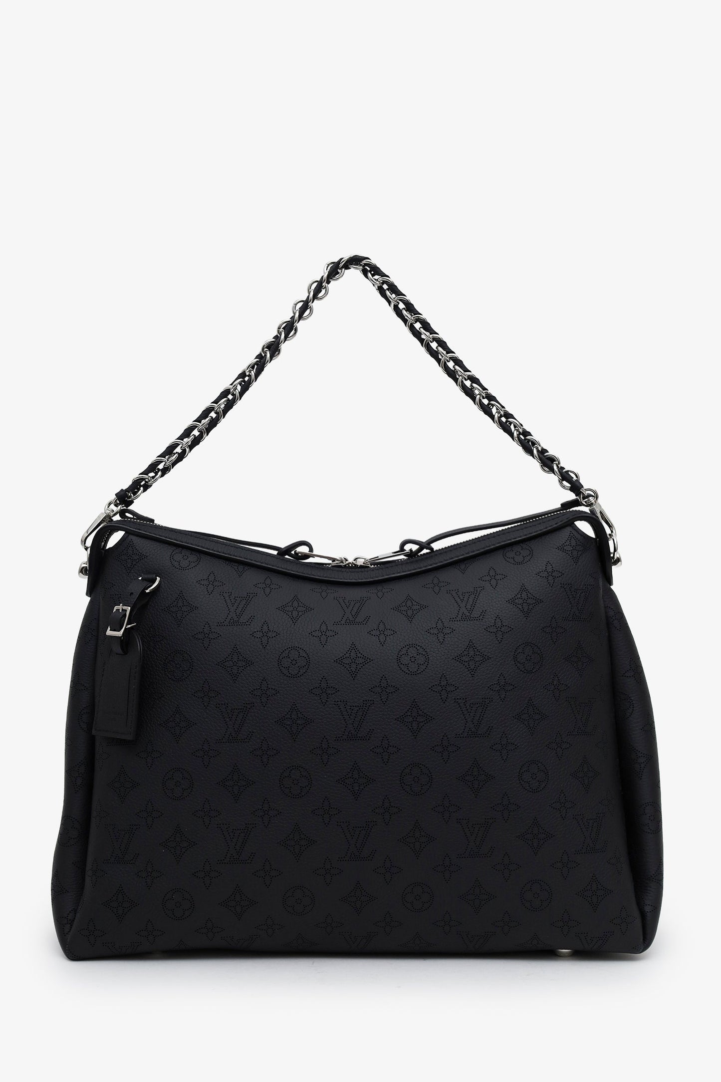 Louis Vuitton Black Monogram Mahina 'Hand It All' MM Bag