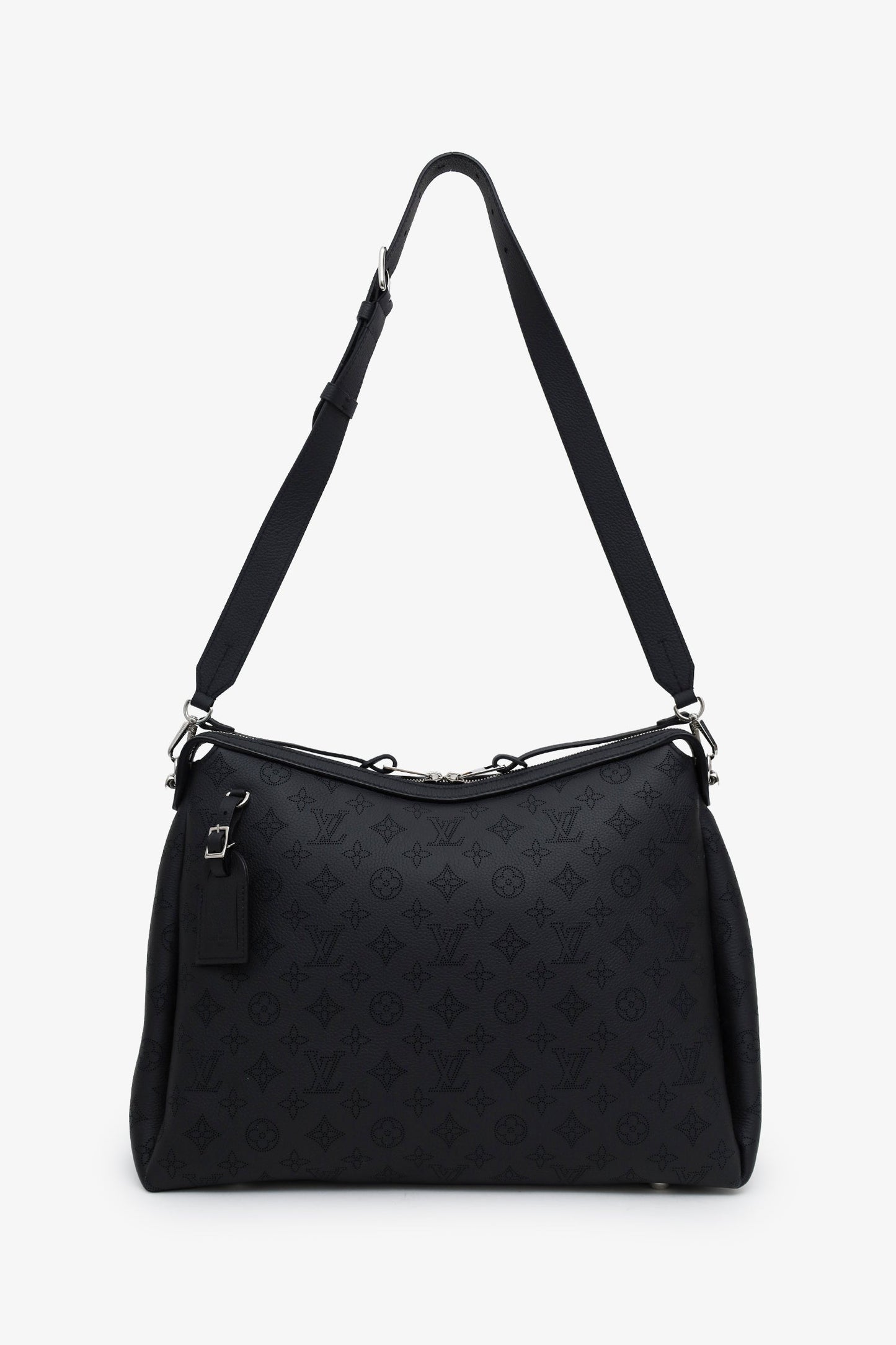 Louis Vuitton Black Monogram Mahina 'Hand It All' MM Bag