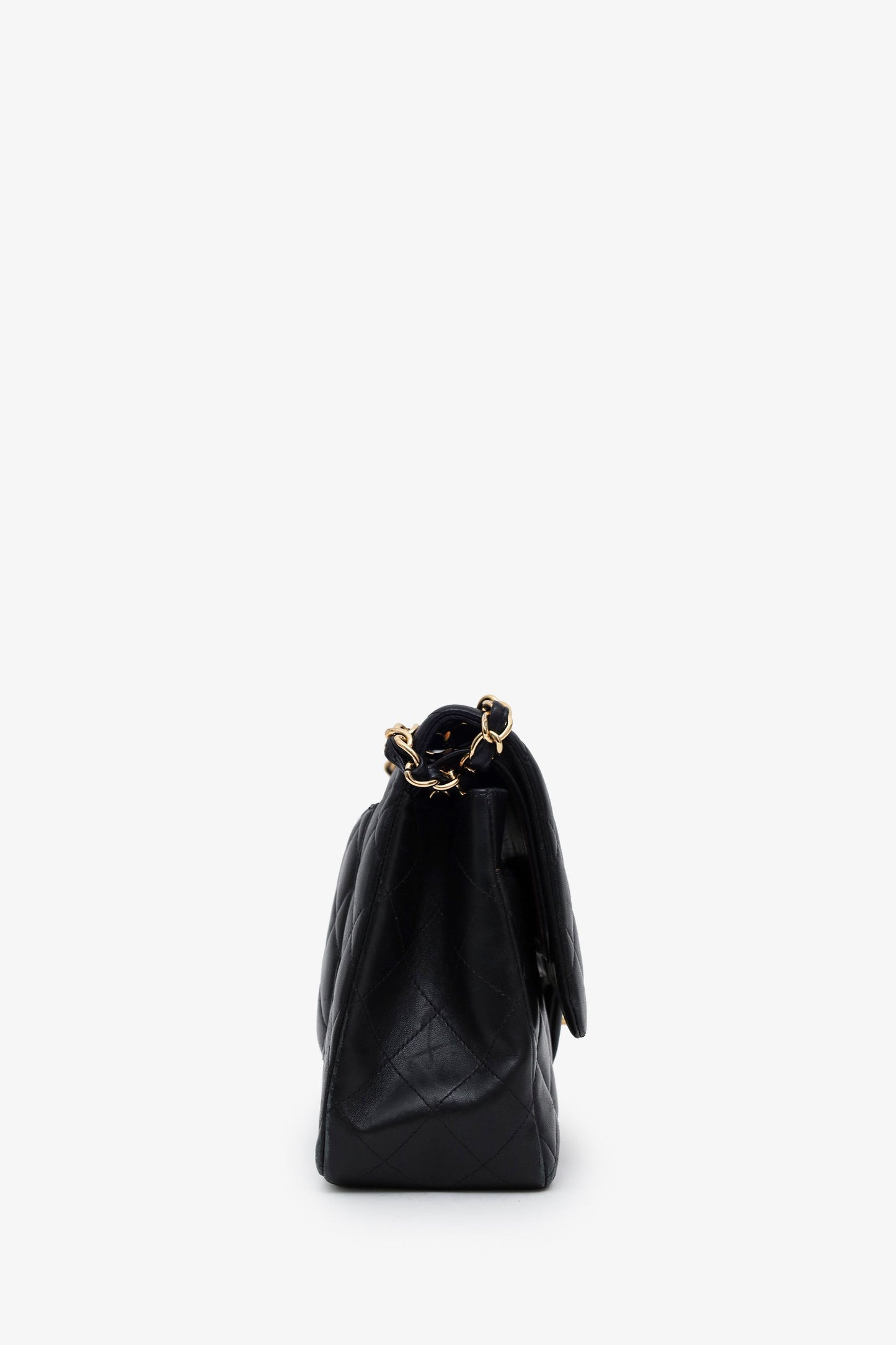 Chanel™ 2019 Black Lambskin Jumbo Double Flap Bag GHW
