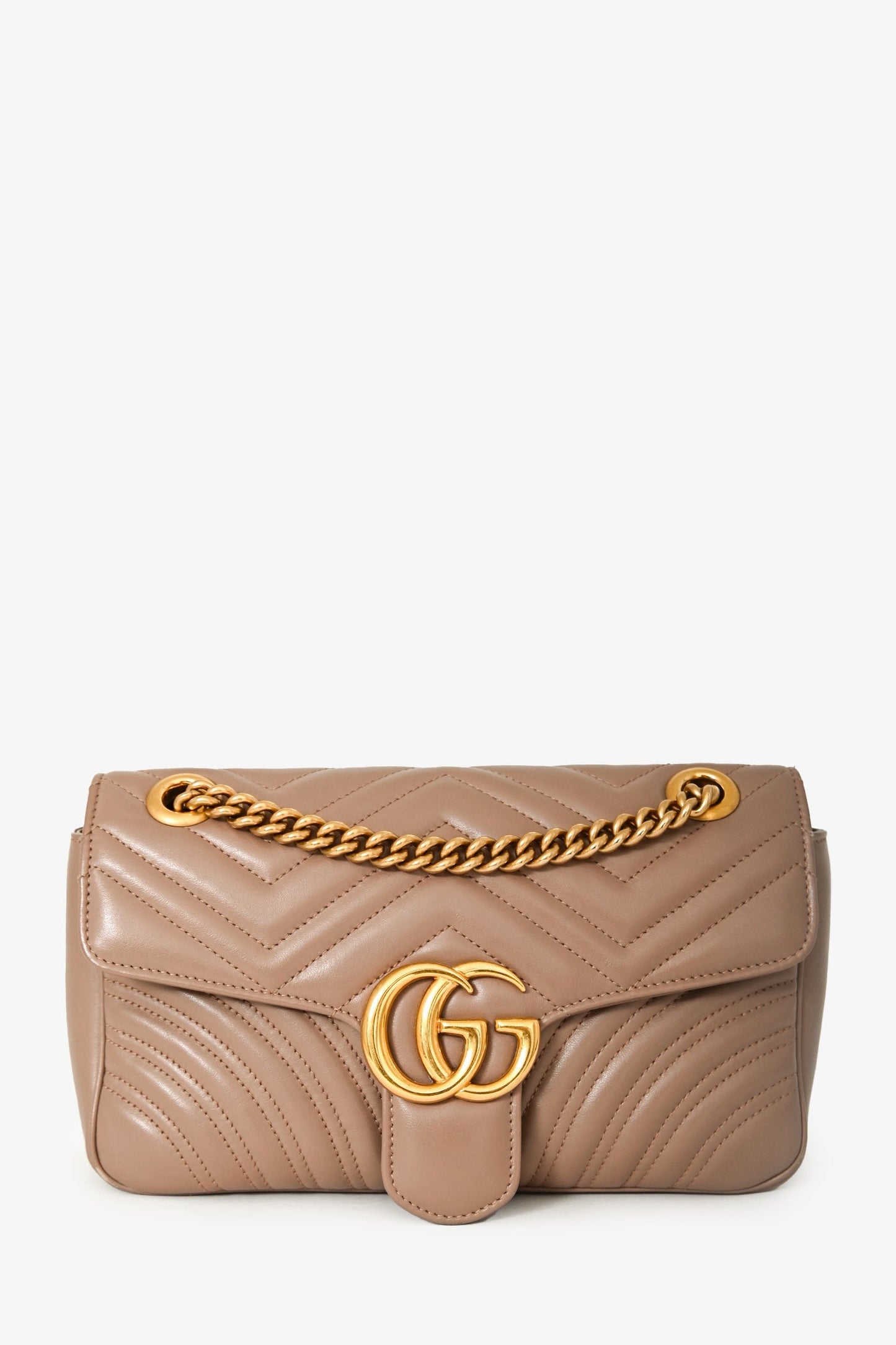Gucci Beige Leather Marmont Shoulder Bag