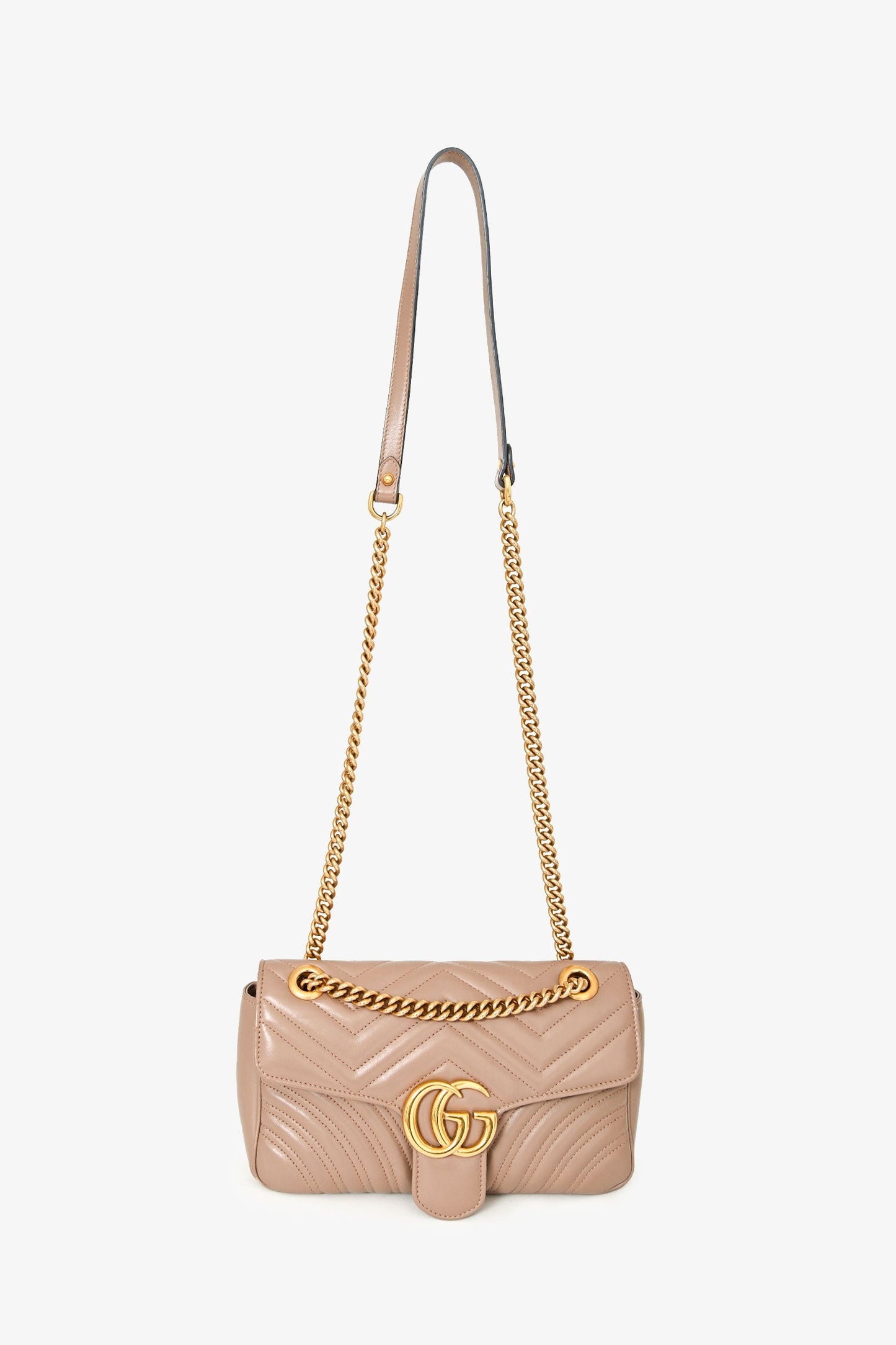 Gucci Beige Leather Marmont Shoulder Bag