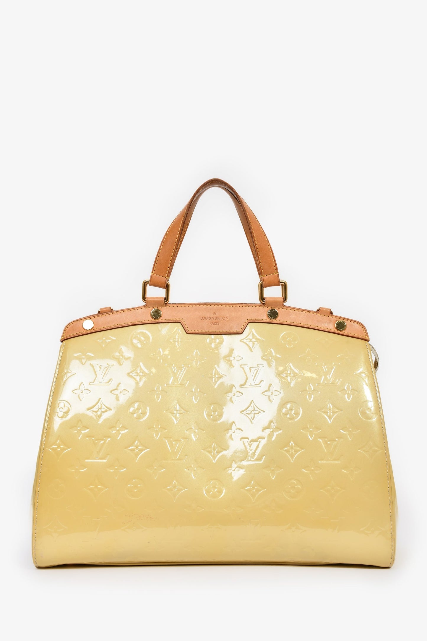Louis Vuitton 2012 Beige Vernis Brea GM Top Handle Bag