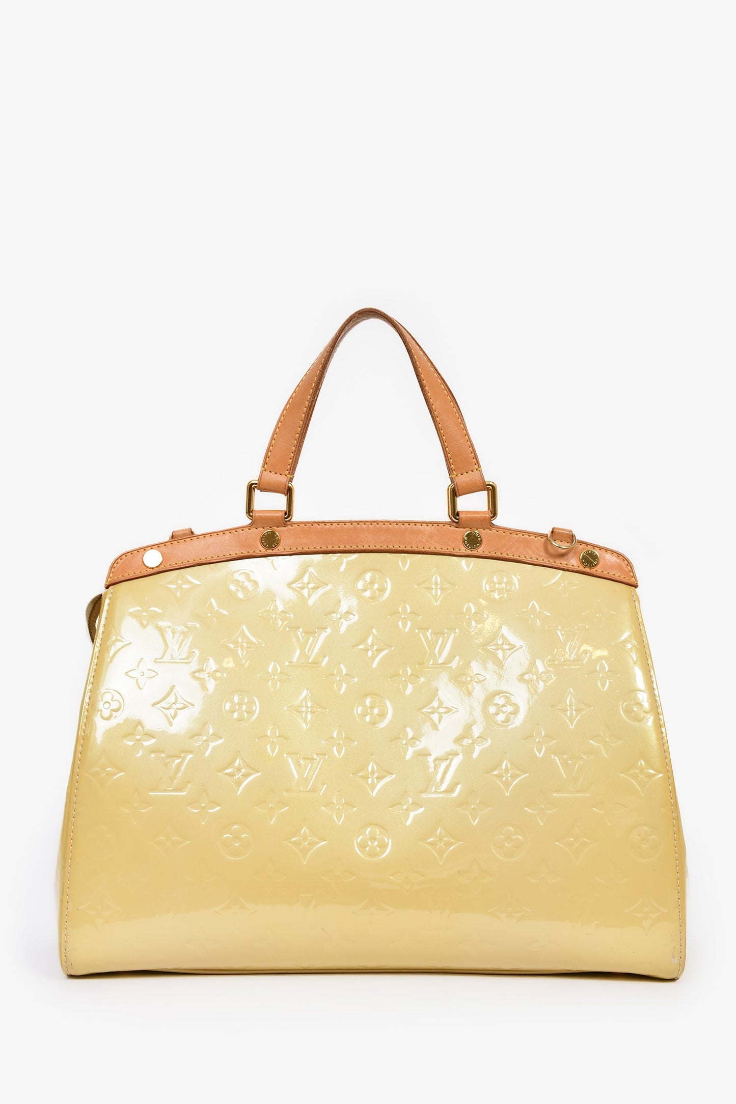 Louis Vuitton 2012 Beige Vernis Brea GM Top Handle Bag
